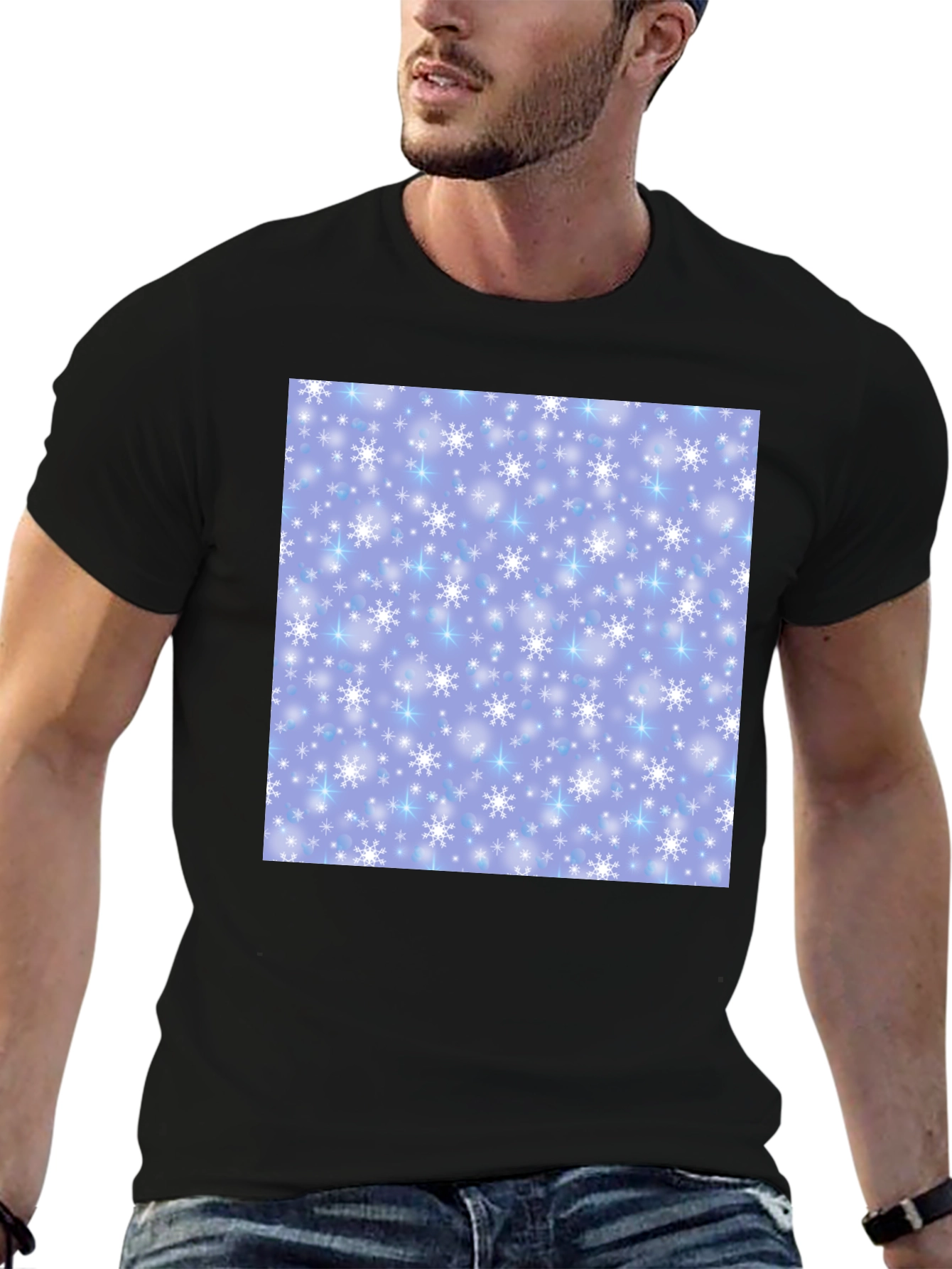 Snowflake Pattern T-Shirt - Winter Holiday Apparel