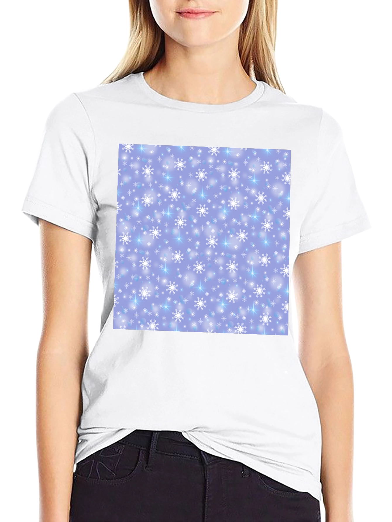 Snowflake Pattern T-Shirt - Winter Holiday Apparel