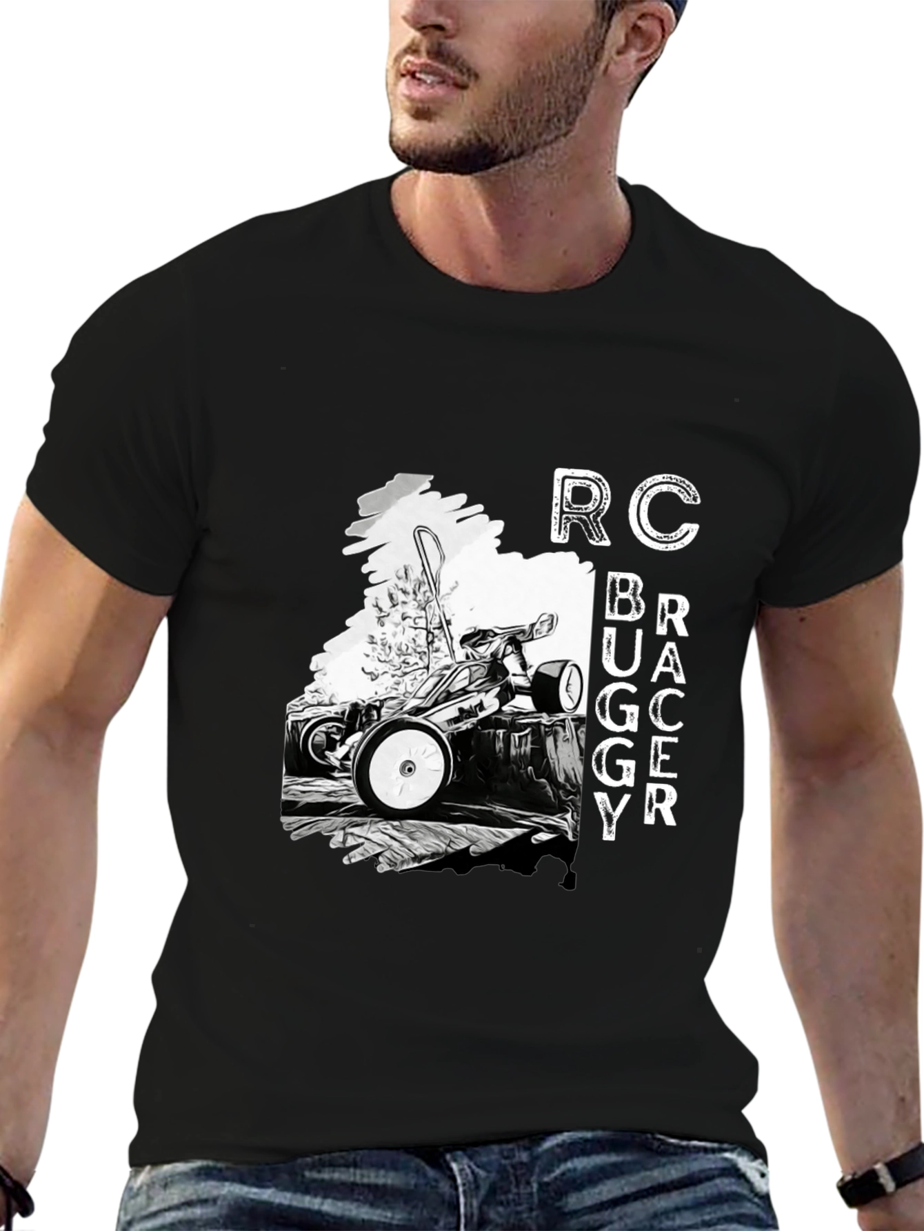 RC Buggy Racer Black T-Shirt for Men