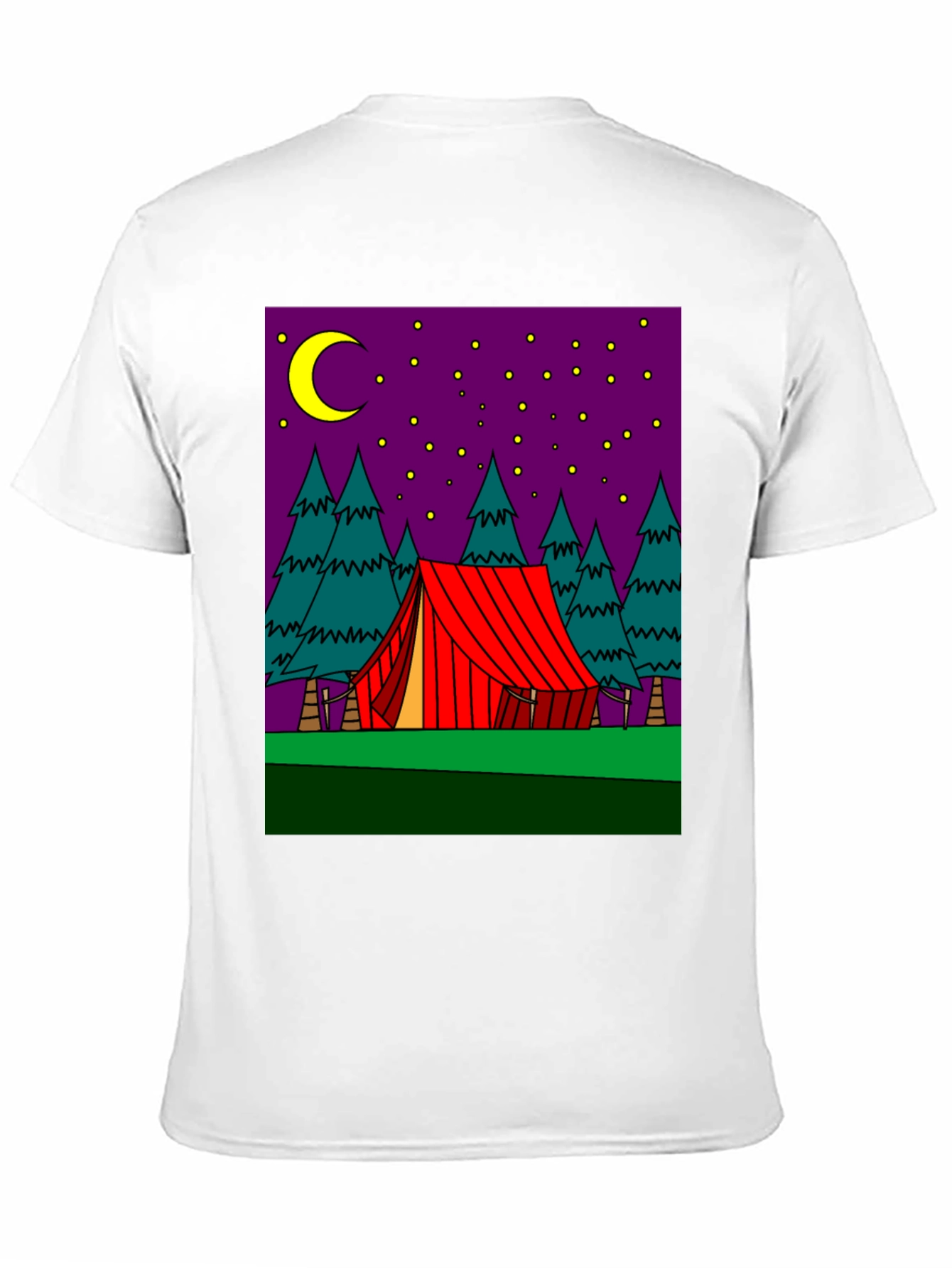 Camping Tent Under Moon Graphic Tee