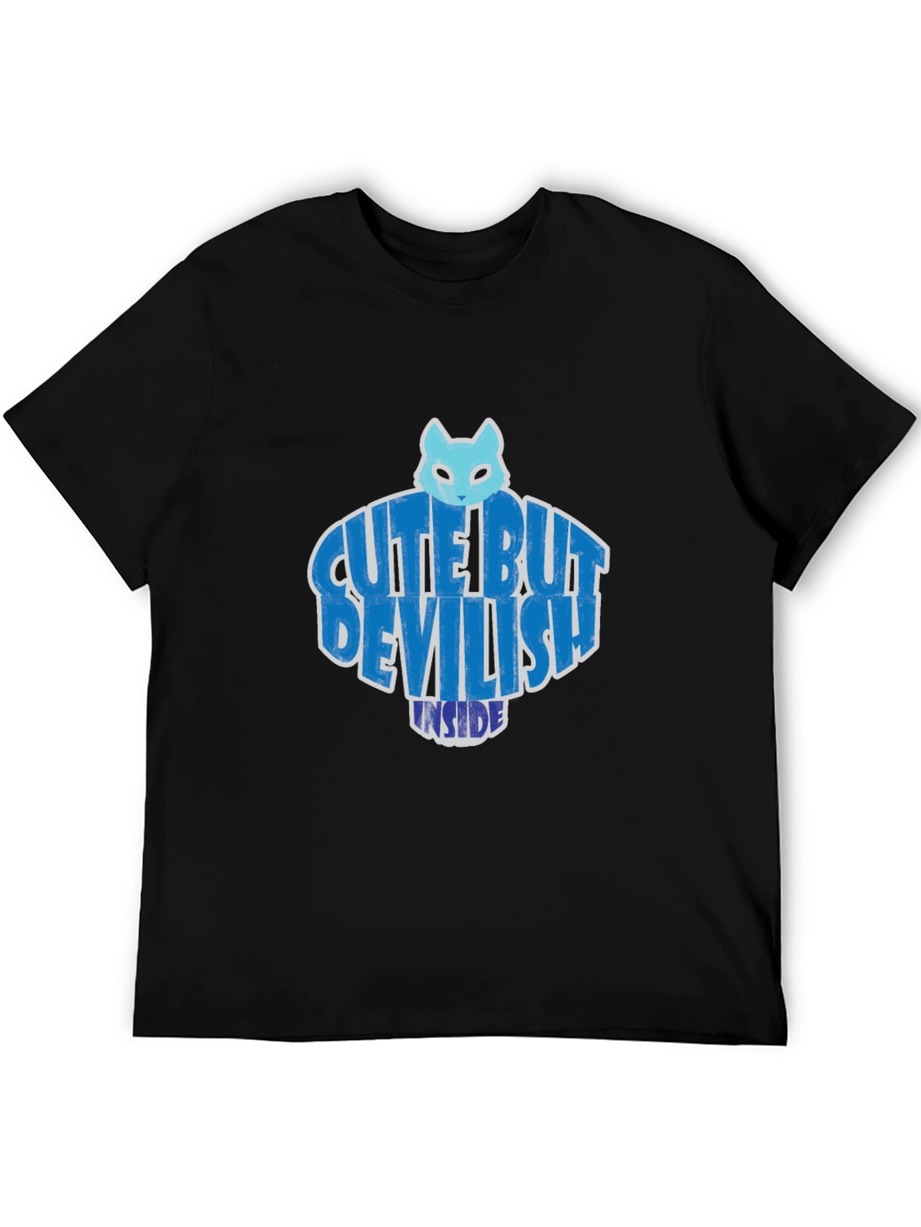 Cute But Devilish Inside Graphic Tee - Black