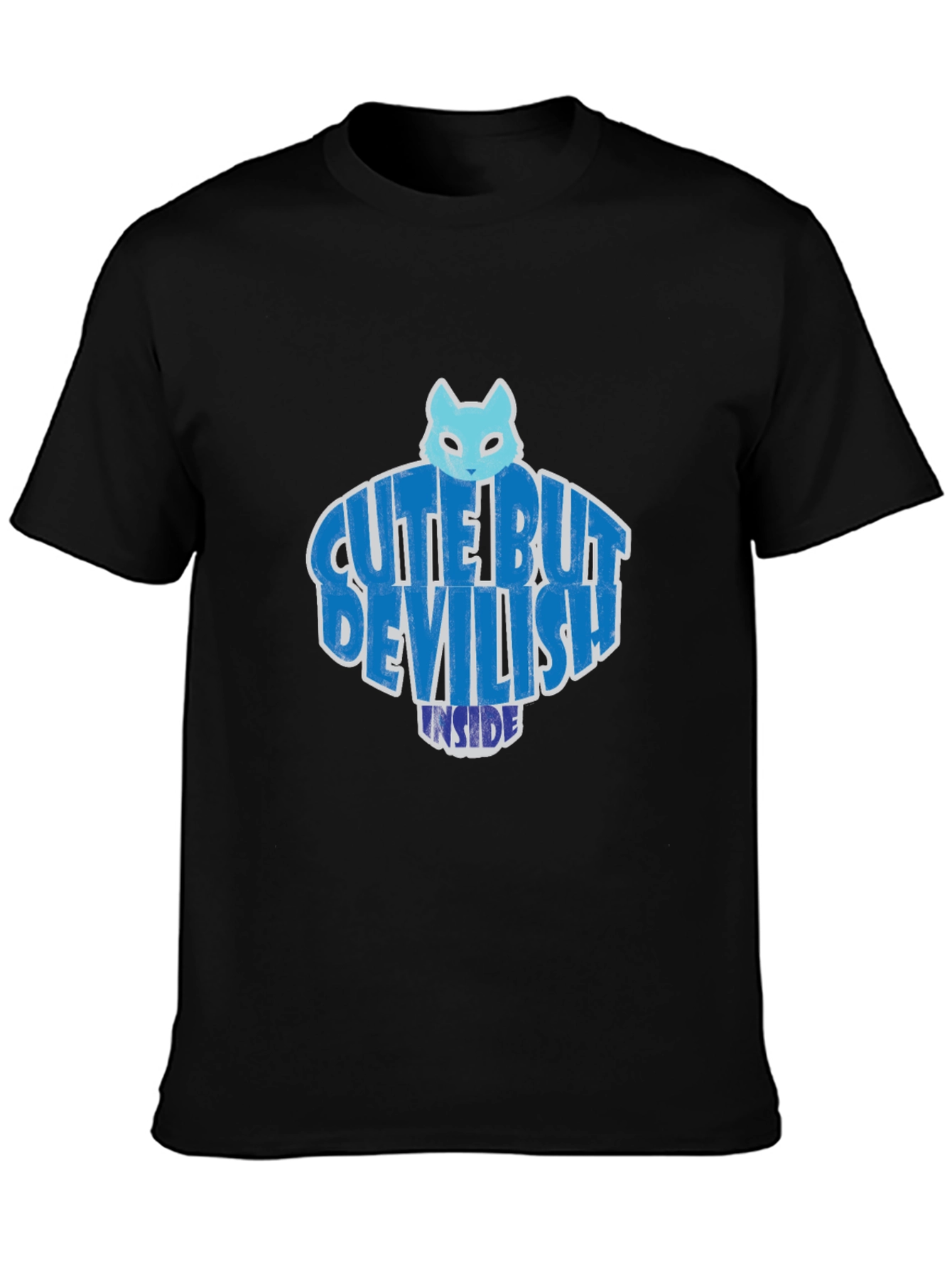 Cute But Devilish Inside Graphic Tee - Black