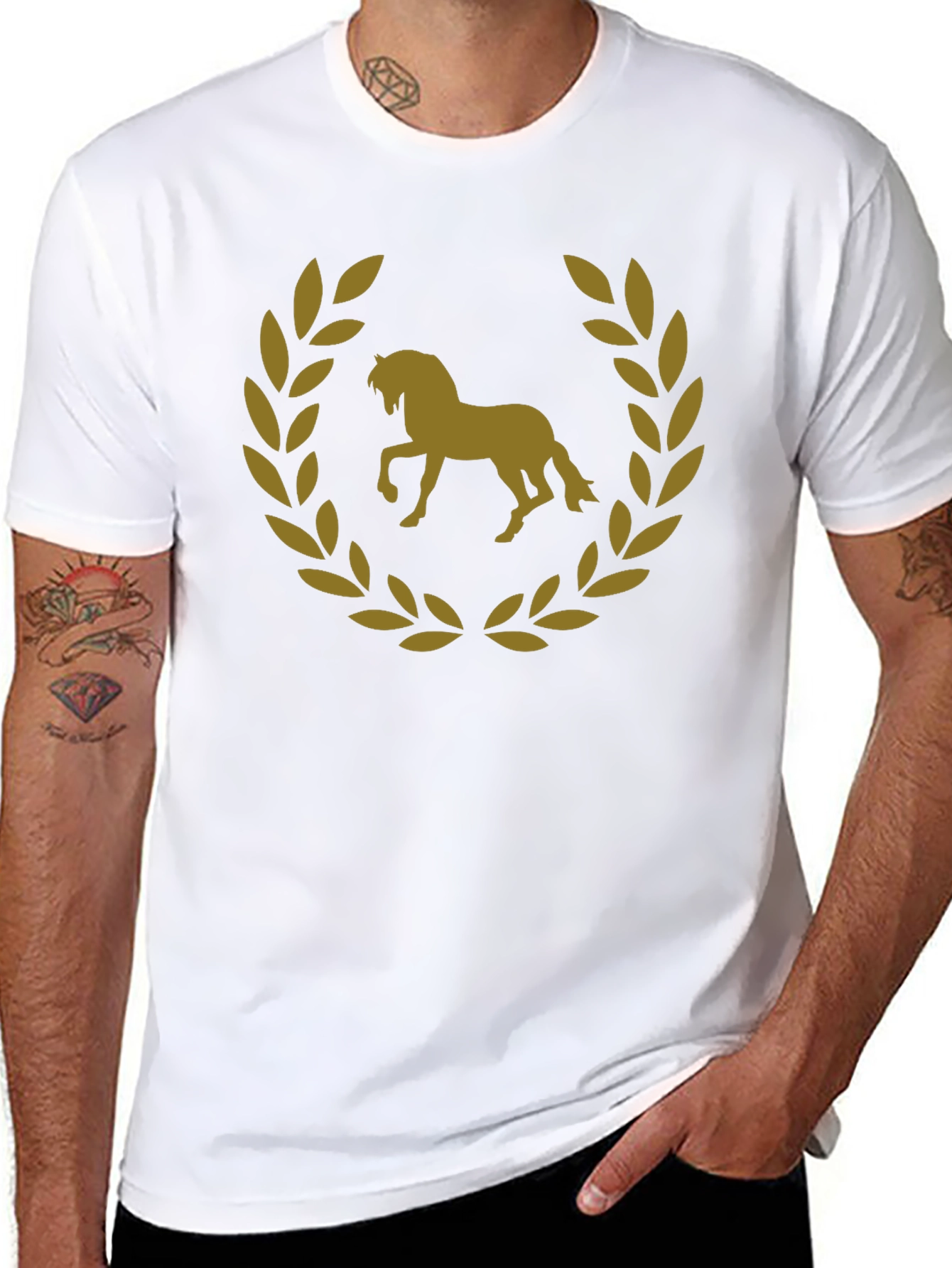 Horse Laurel Wreath Graphic Tee
