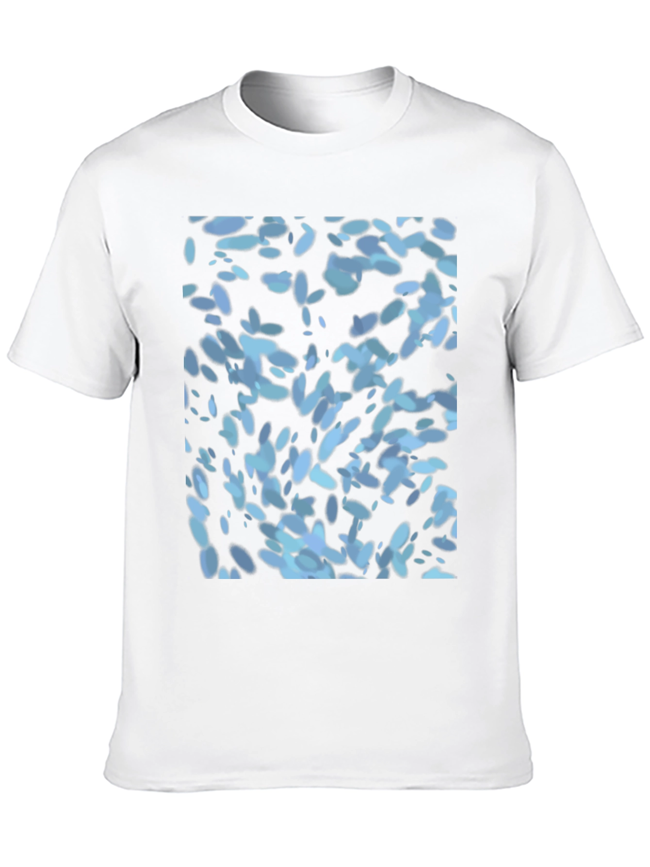 Abstract Blue Pattern Black T-Shirt