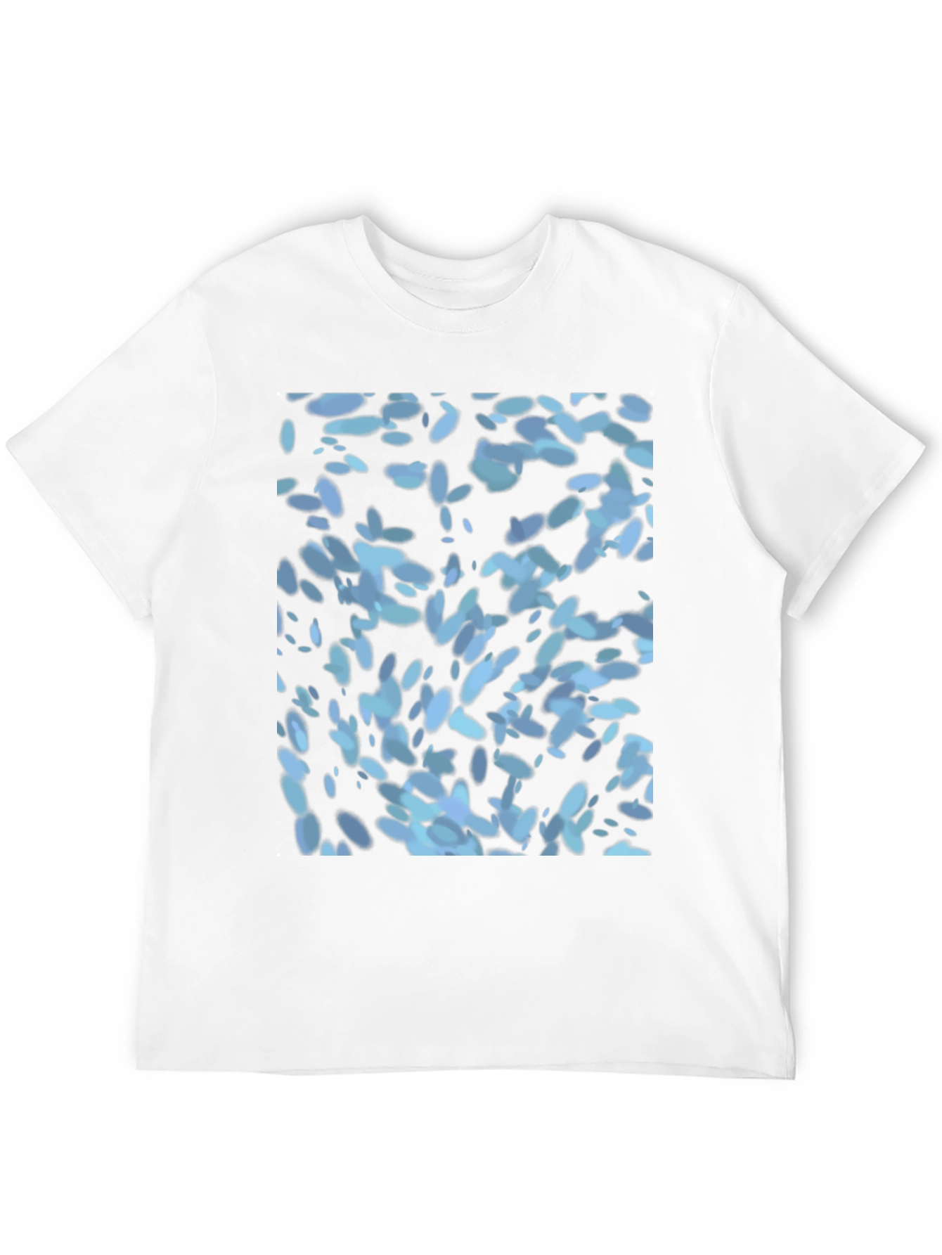 Abstract Blue Pattern Black T-Shirt