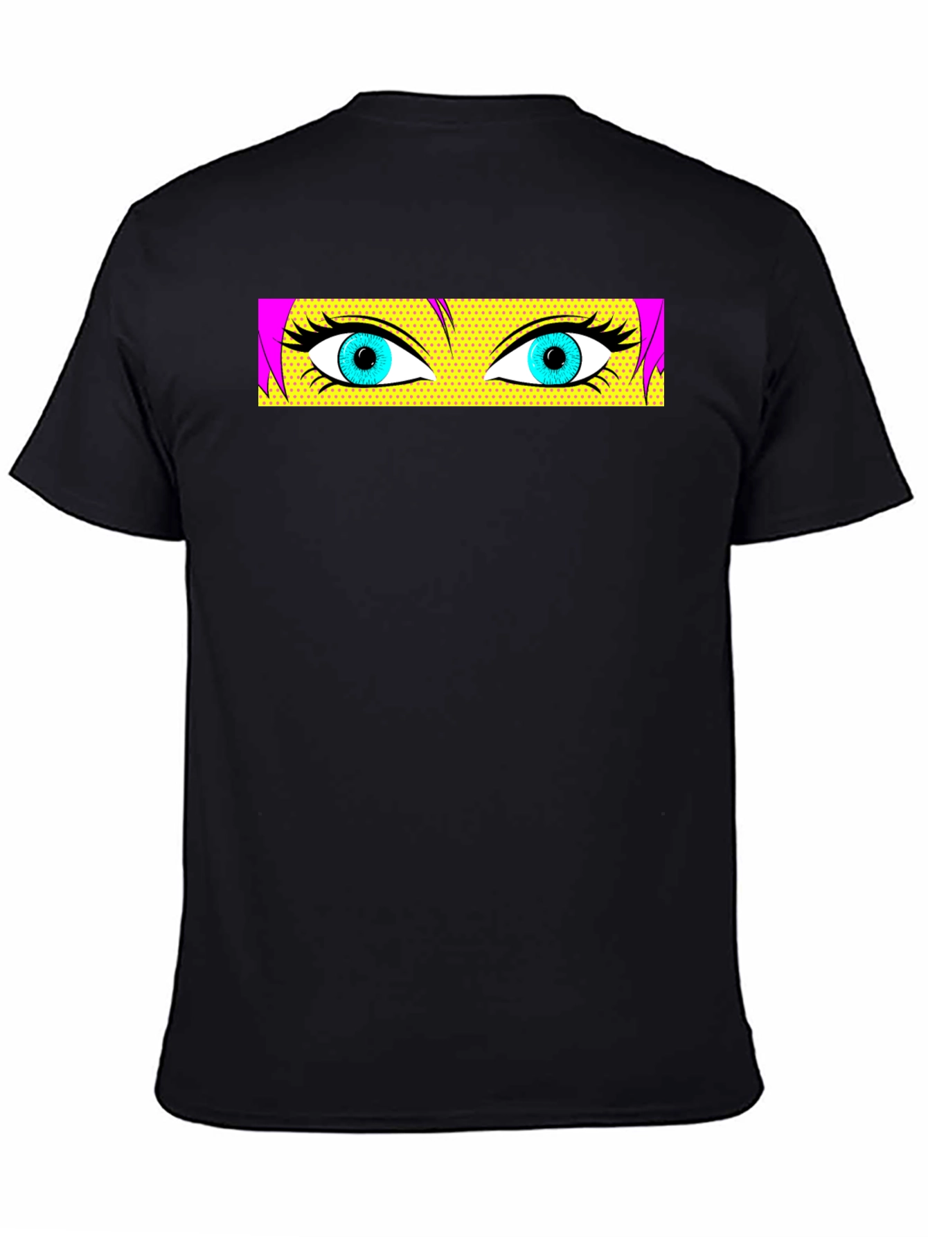 Pop Art Eyes Graphic Black T-Shirt