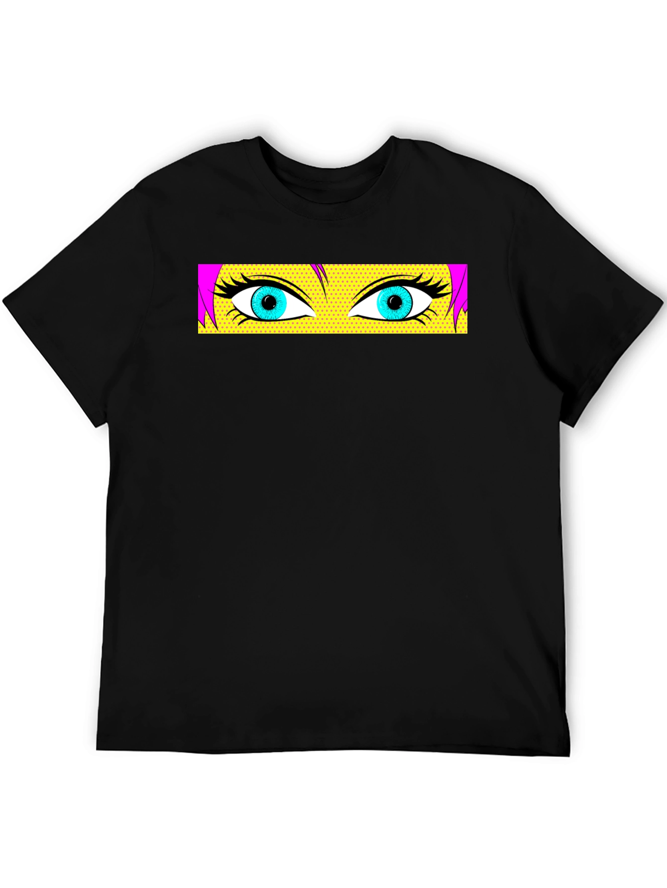 Pop Art Eyes Graphic Black T-Shirt