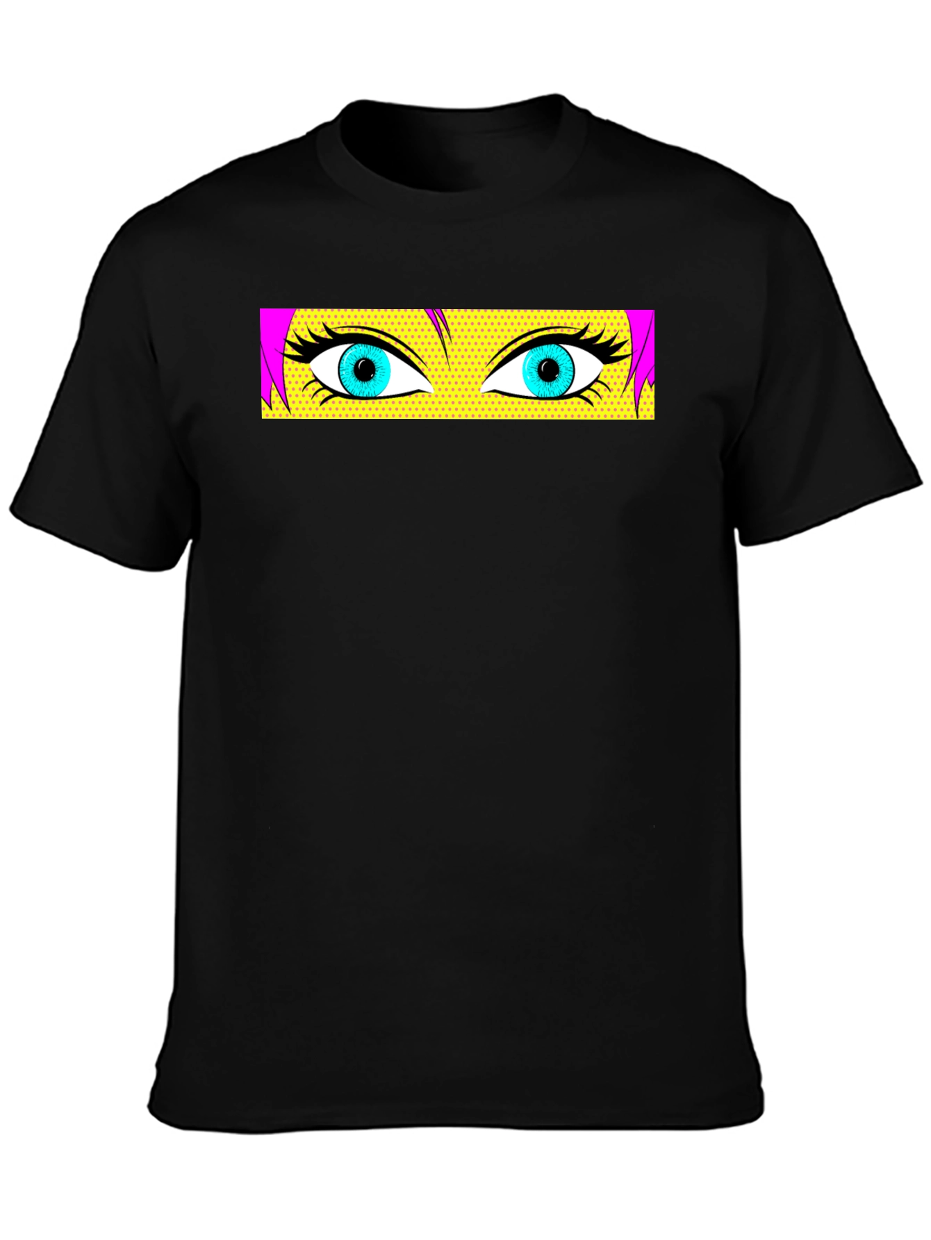 Pop Art Eyes Graphic Black T-Shirt
