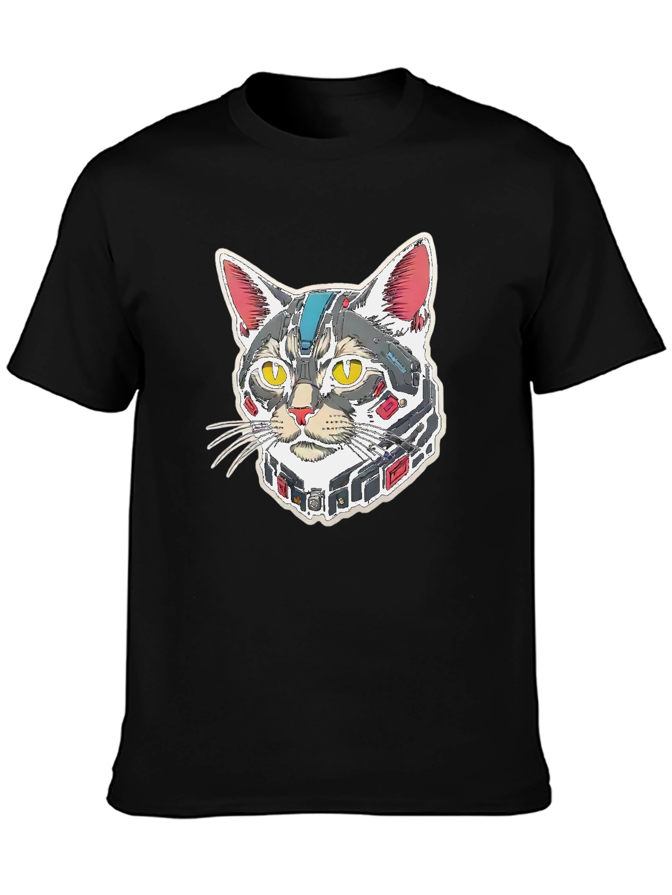 Cyber Cat T-Shirt - Robotic Style