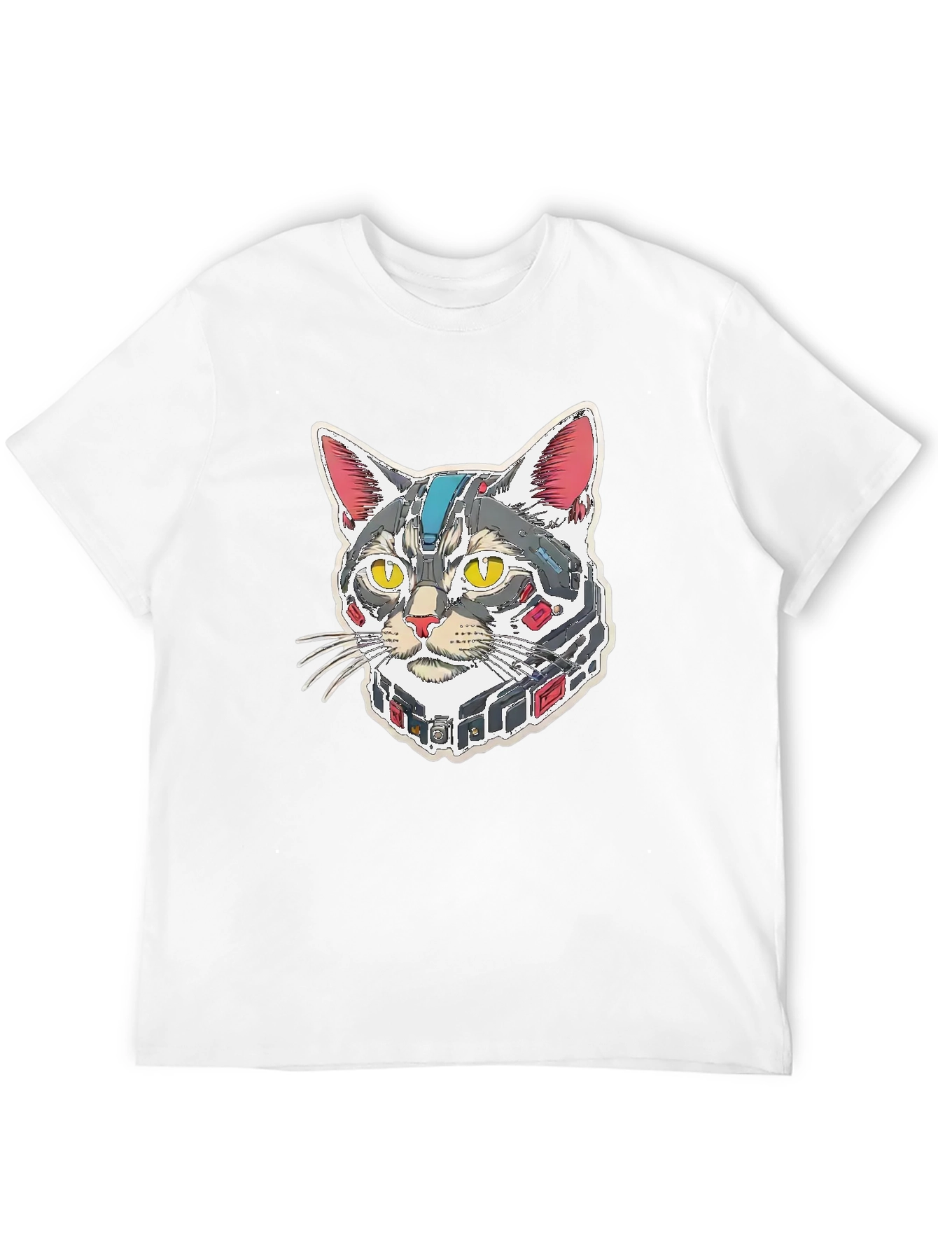 Cyber Cat T-Shirt - Robotic Style