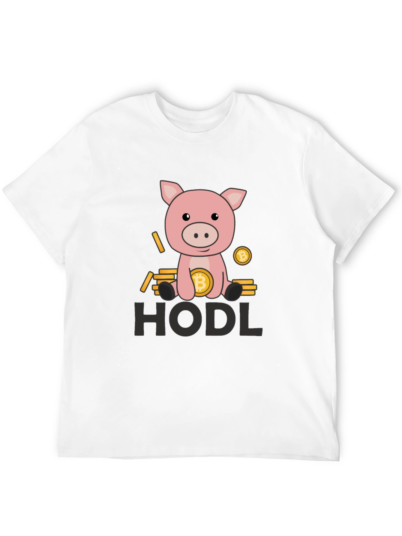 HODL Bitcoin Pig Black T-Shirt