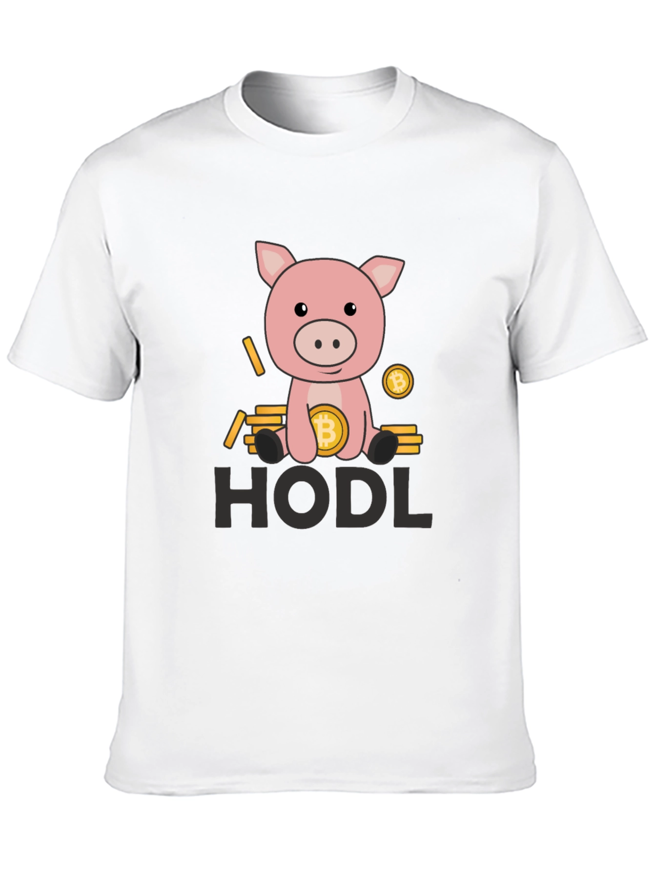 HODL Bitcoin Pig Black T-Shirt