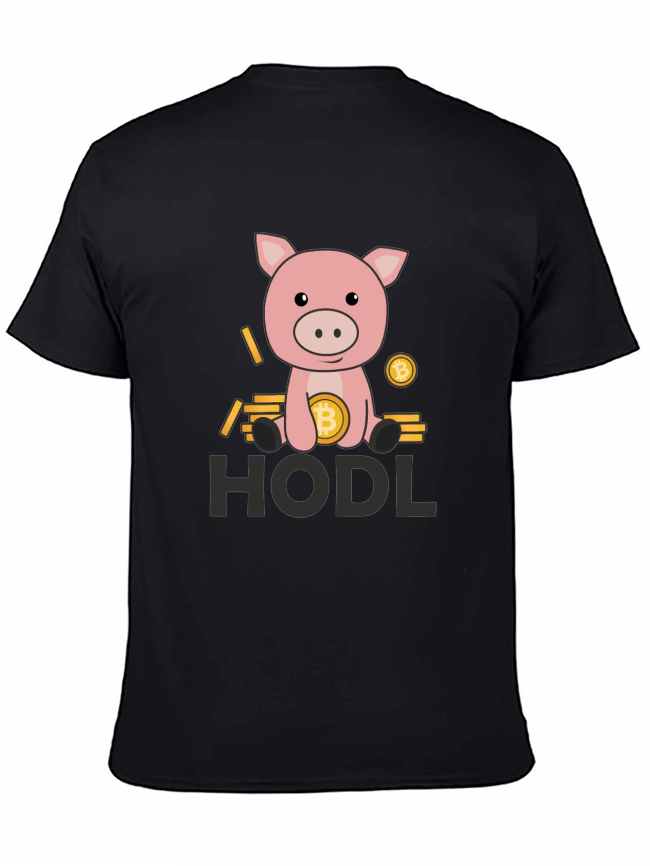 HODL Bitcoin Pig Black T-Shirt