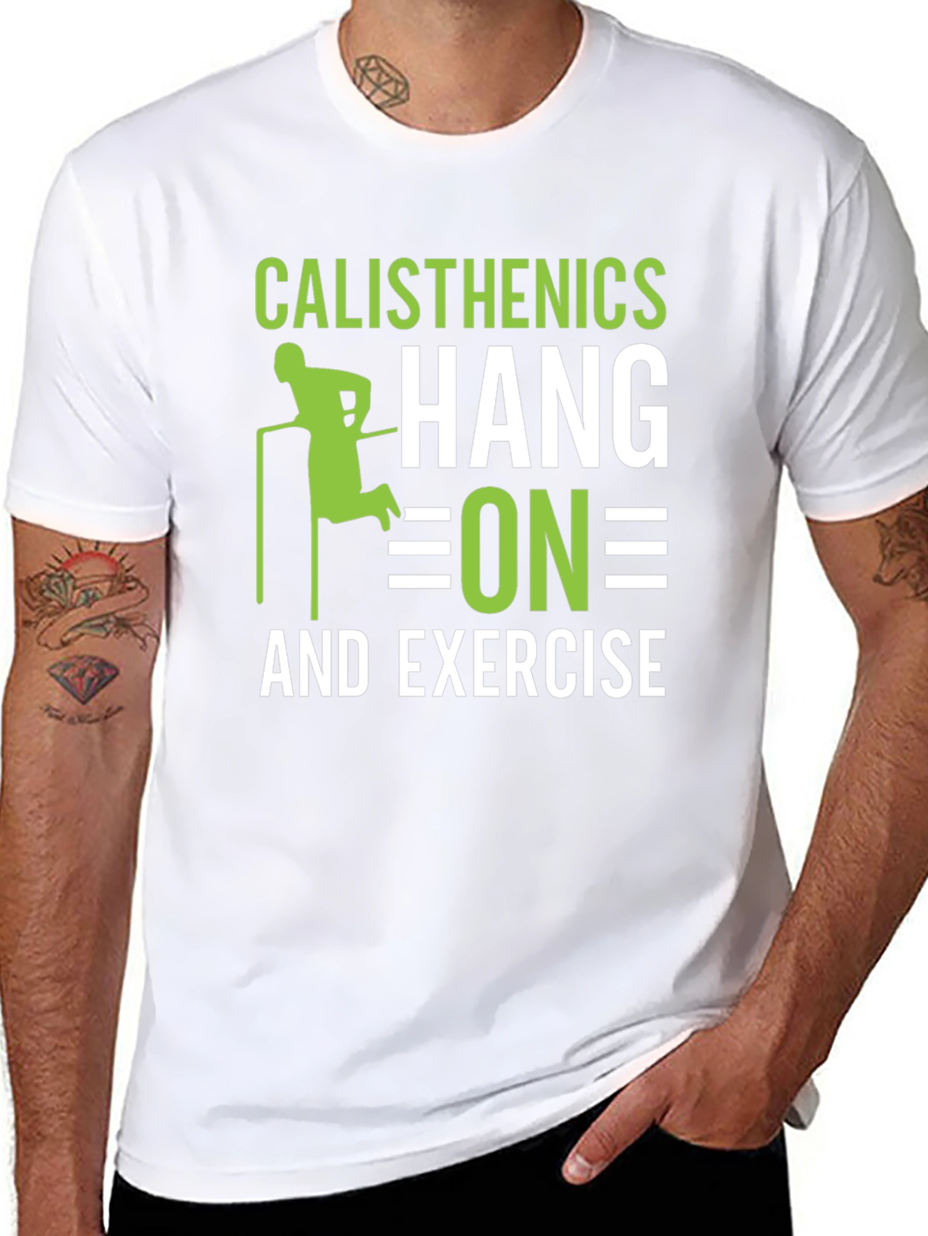 Calisthenics Hang On and Exercise Black T-Shirt