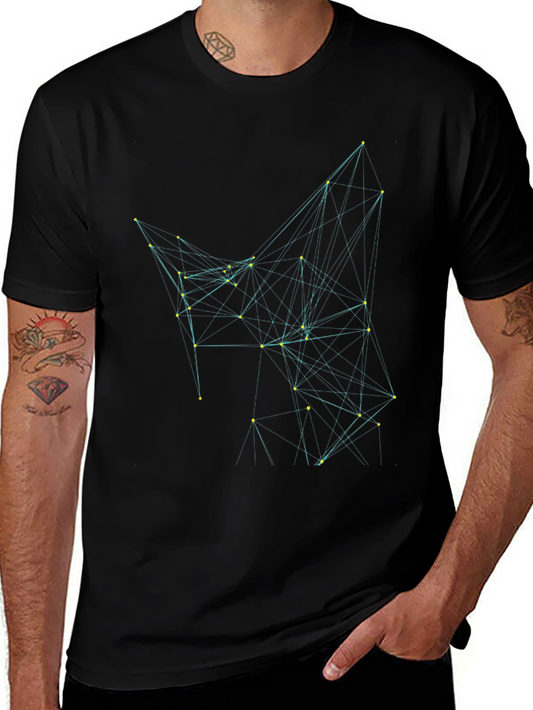 Geometric Network T-Shirt - Black