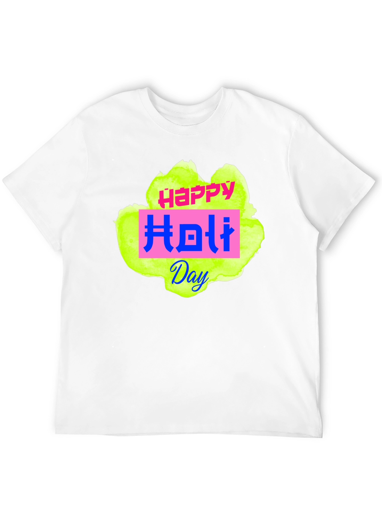 Happy Holi Day Black T-Shirt