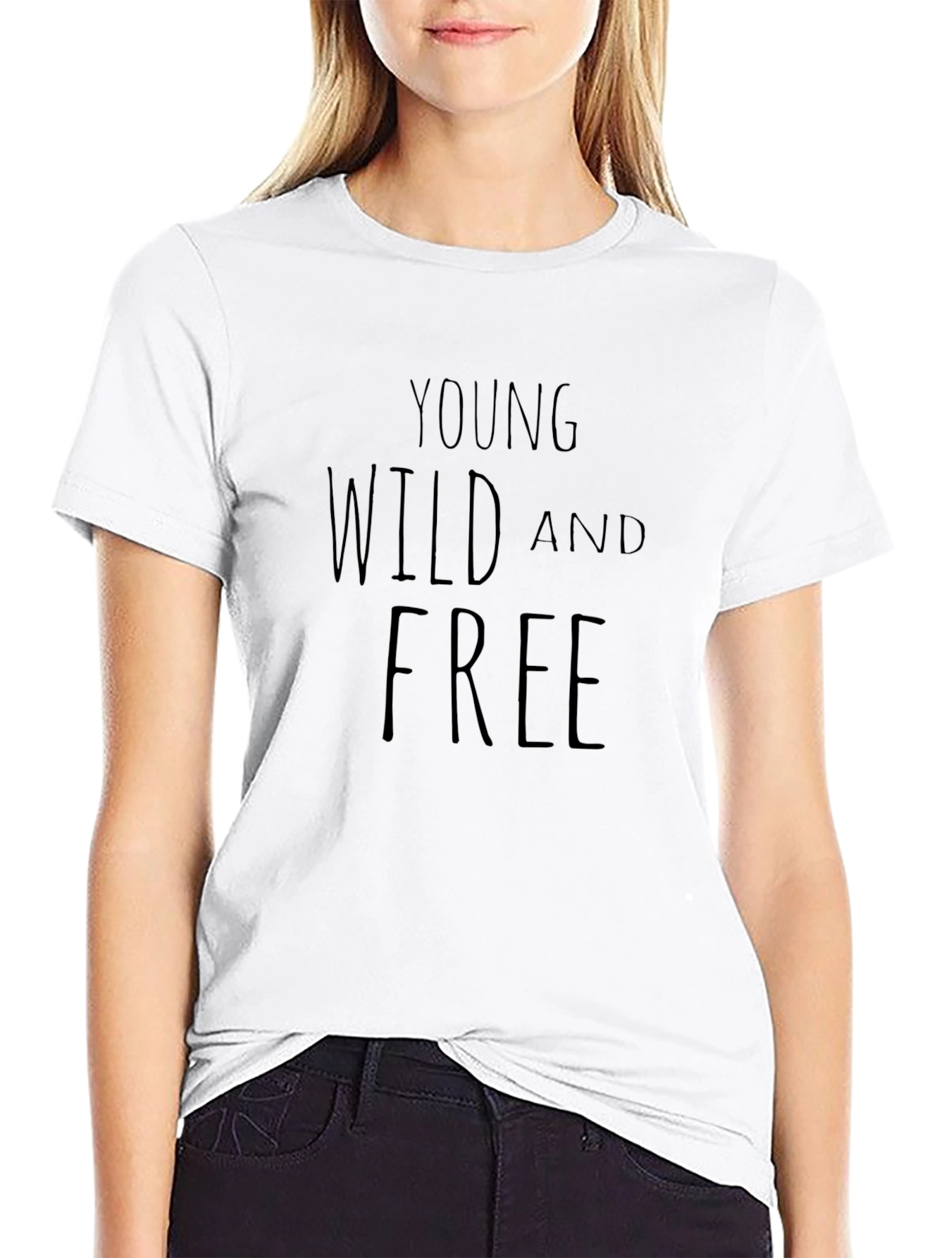 Young Wild And Free Black Graphic T-Shirt