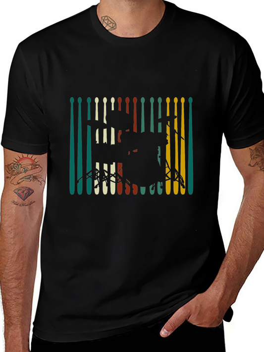 Drum Set Graphic Tee - Retro Musician T-Shirt