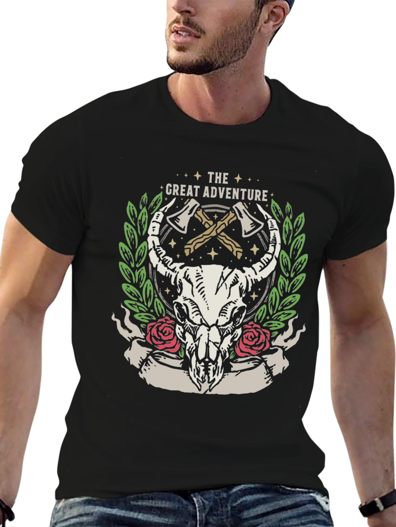 The Great Adventure Skull and Axes Graphic Tee