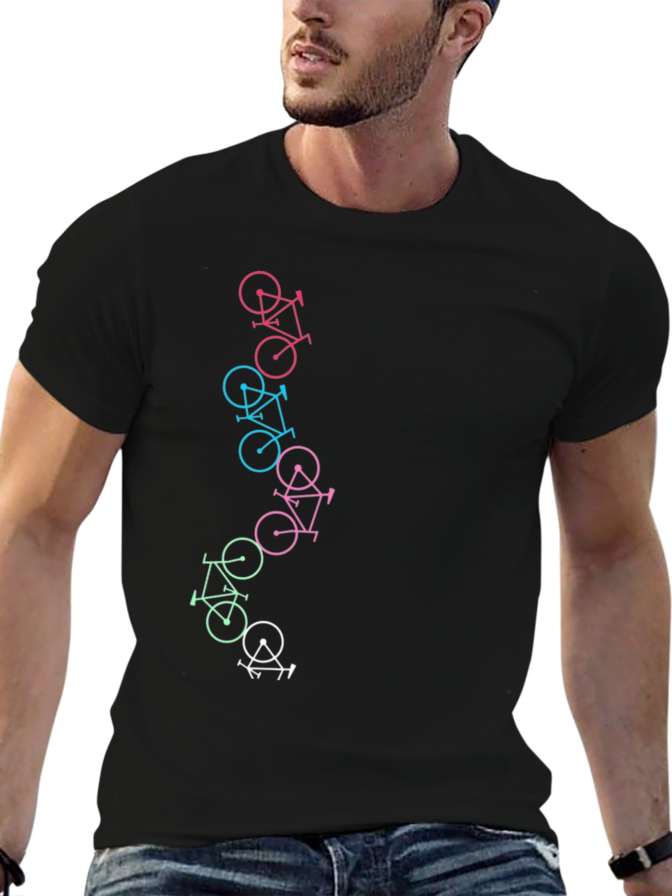 Bike Pattern Black T-Shirt