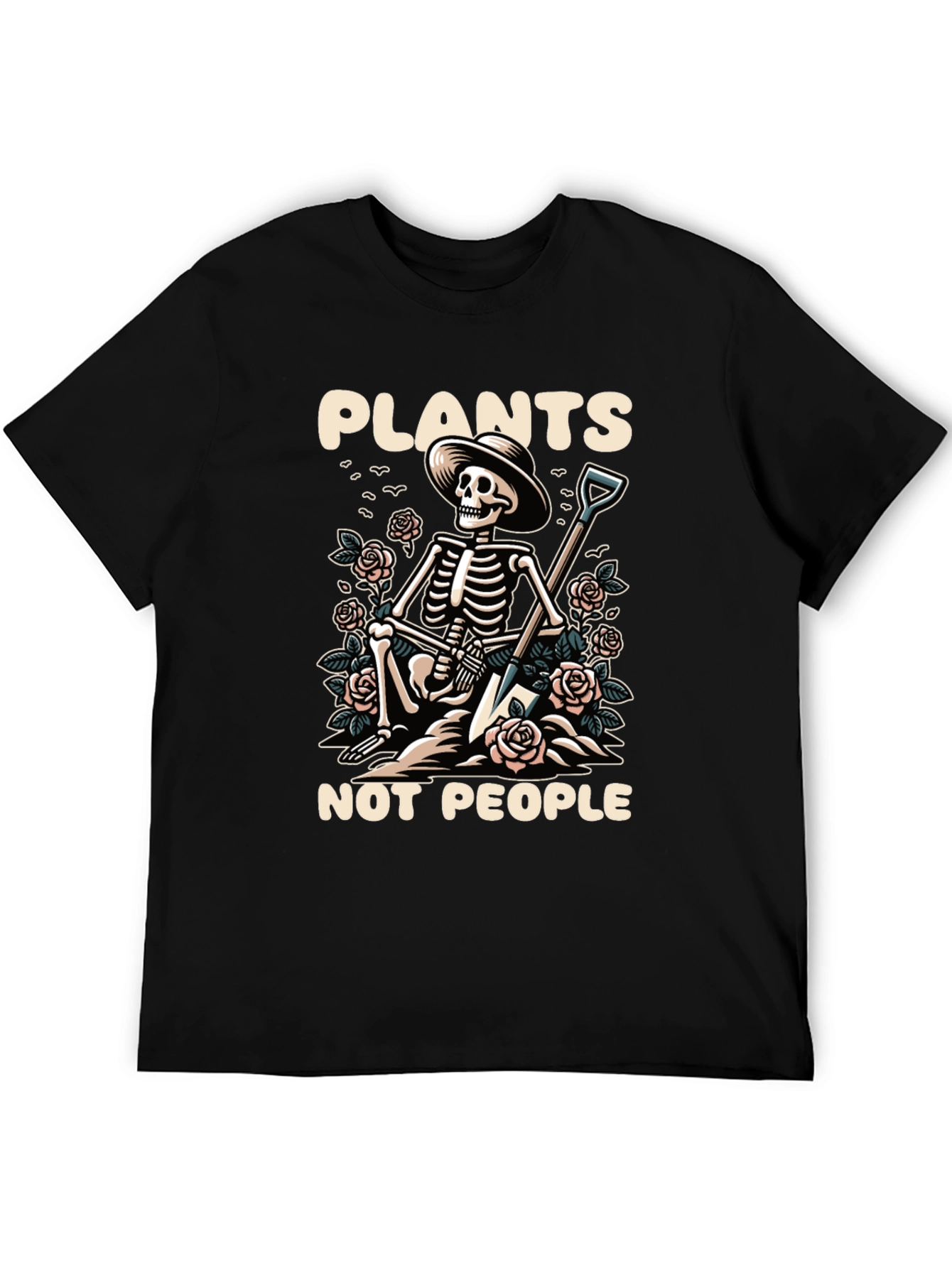 Plants Not People Skeleton Gardener T-Shirt