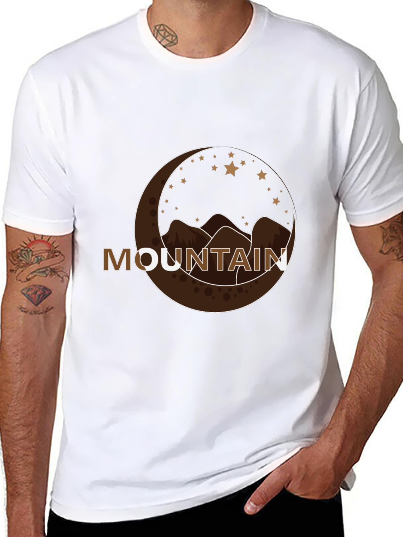 Mountain Crescent Graphic Tee - Stylish Adventure Shirt