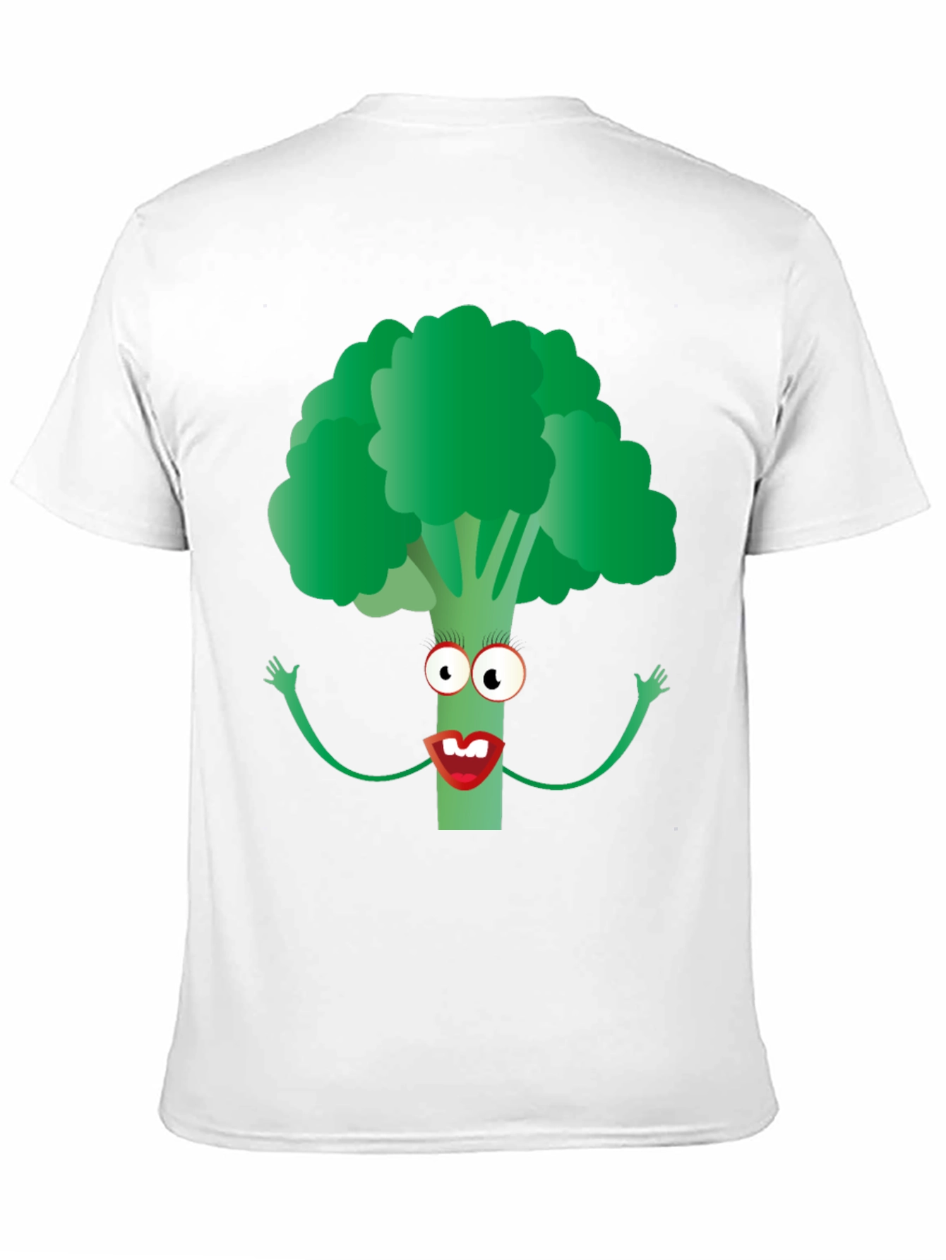 Broccoli Character Graphic Tee - Black Cotton Blend
