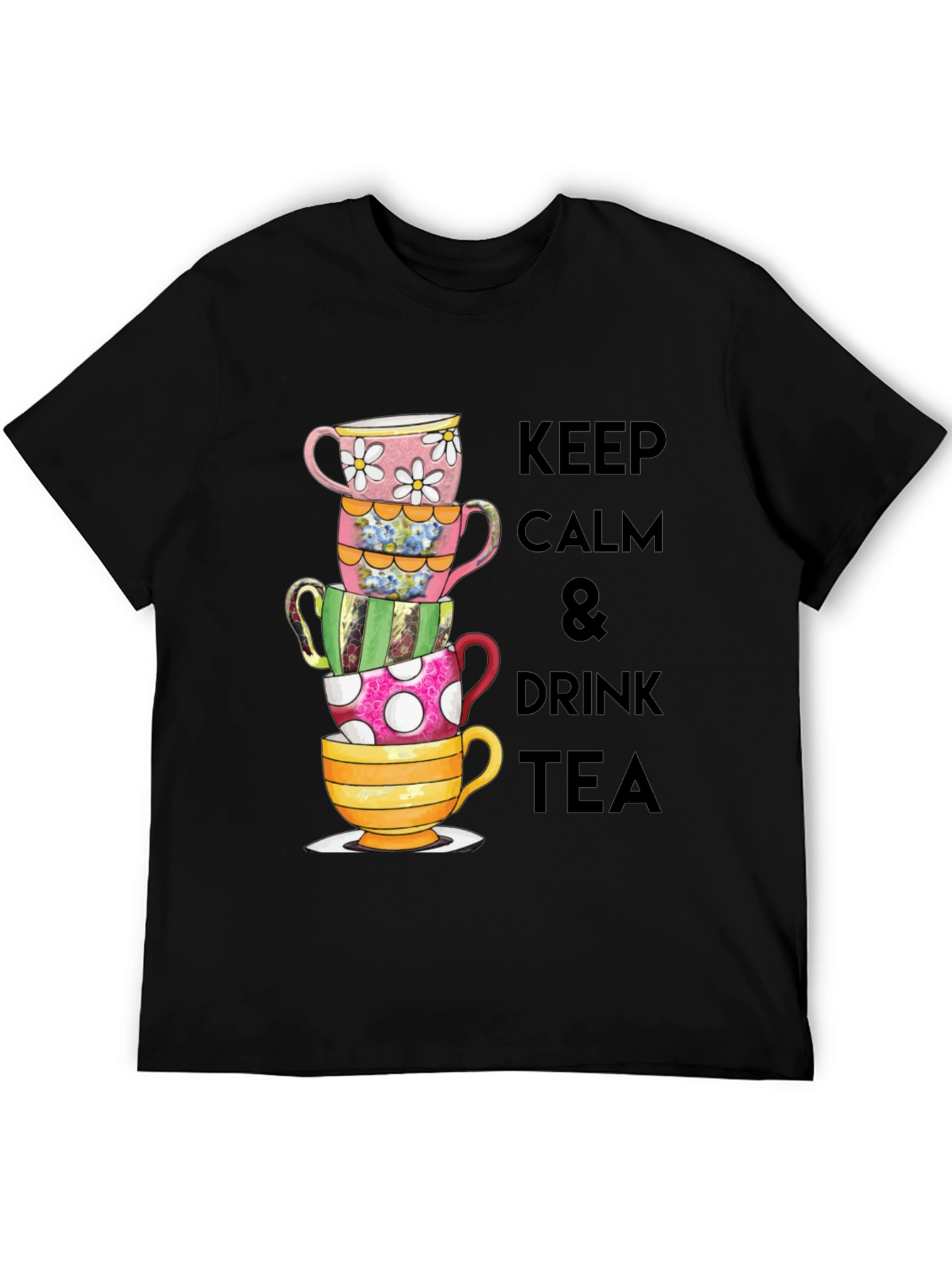 Keep Calm & Drink Tea Graphic T-Shirt