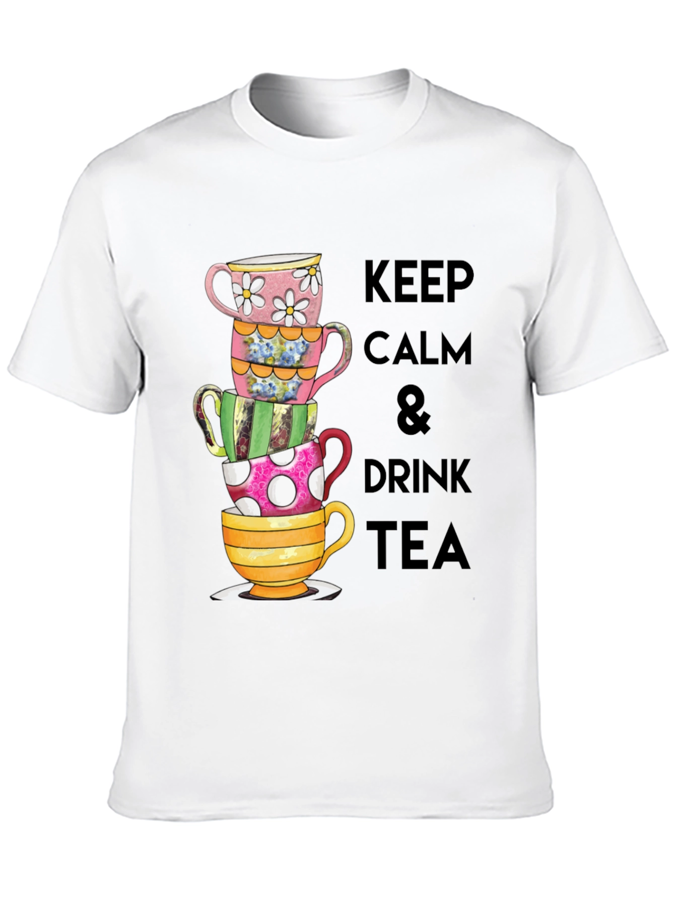 Keep Calm & Drink Tea Graphic T-Shirt