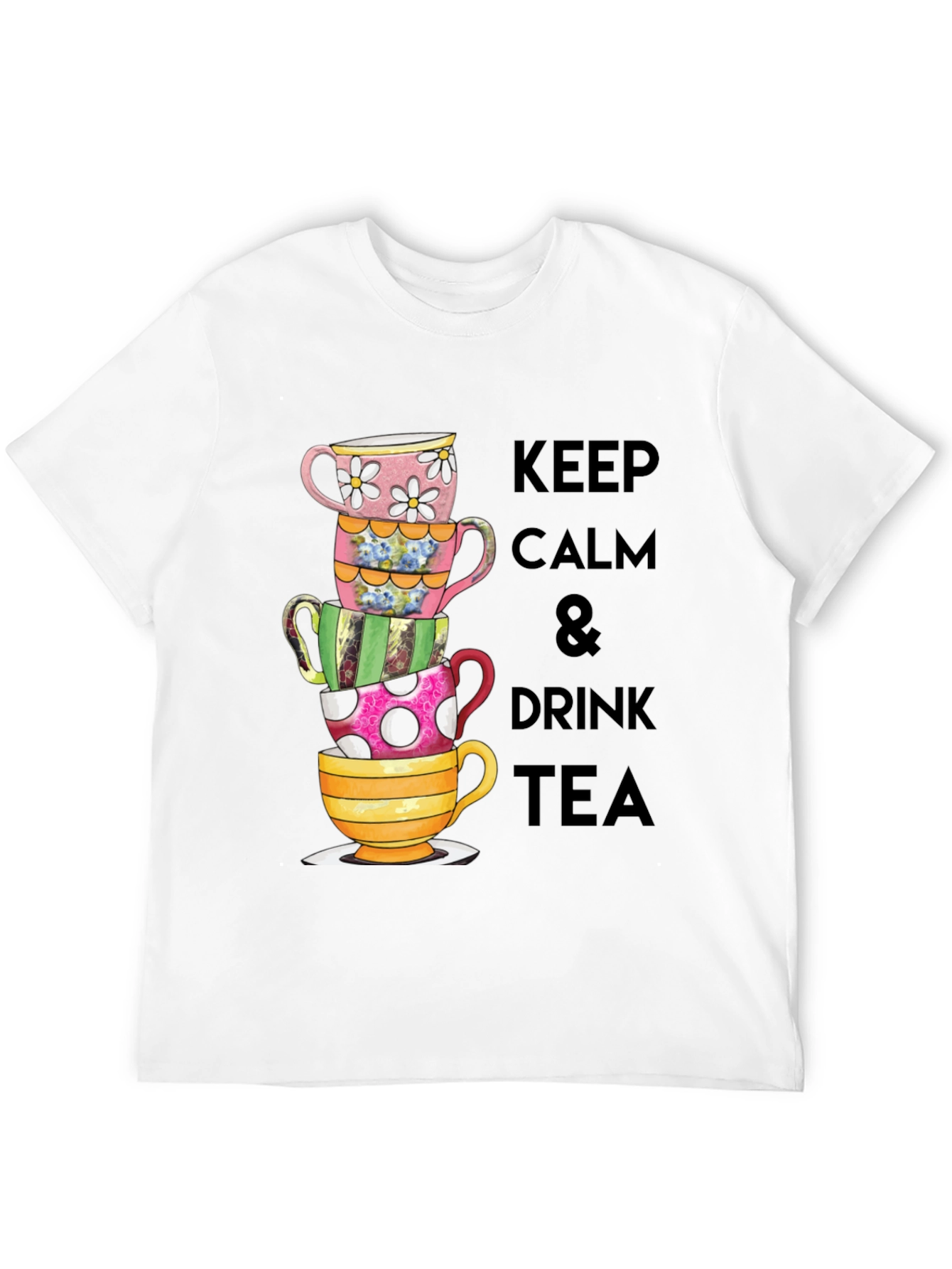 Keep Calm & Drink Tea Graphic T-Shirt