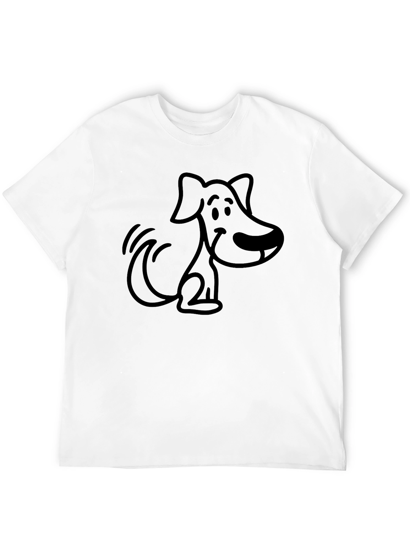 Cartoon Dog Graphic Black T-Shirt