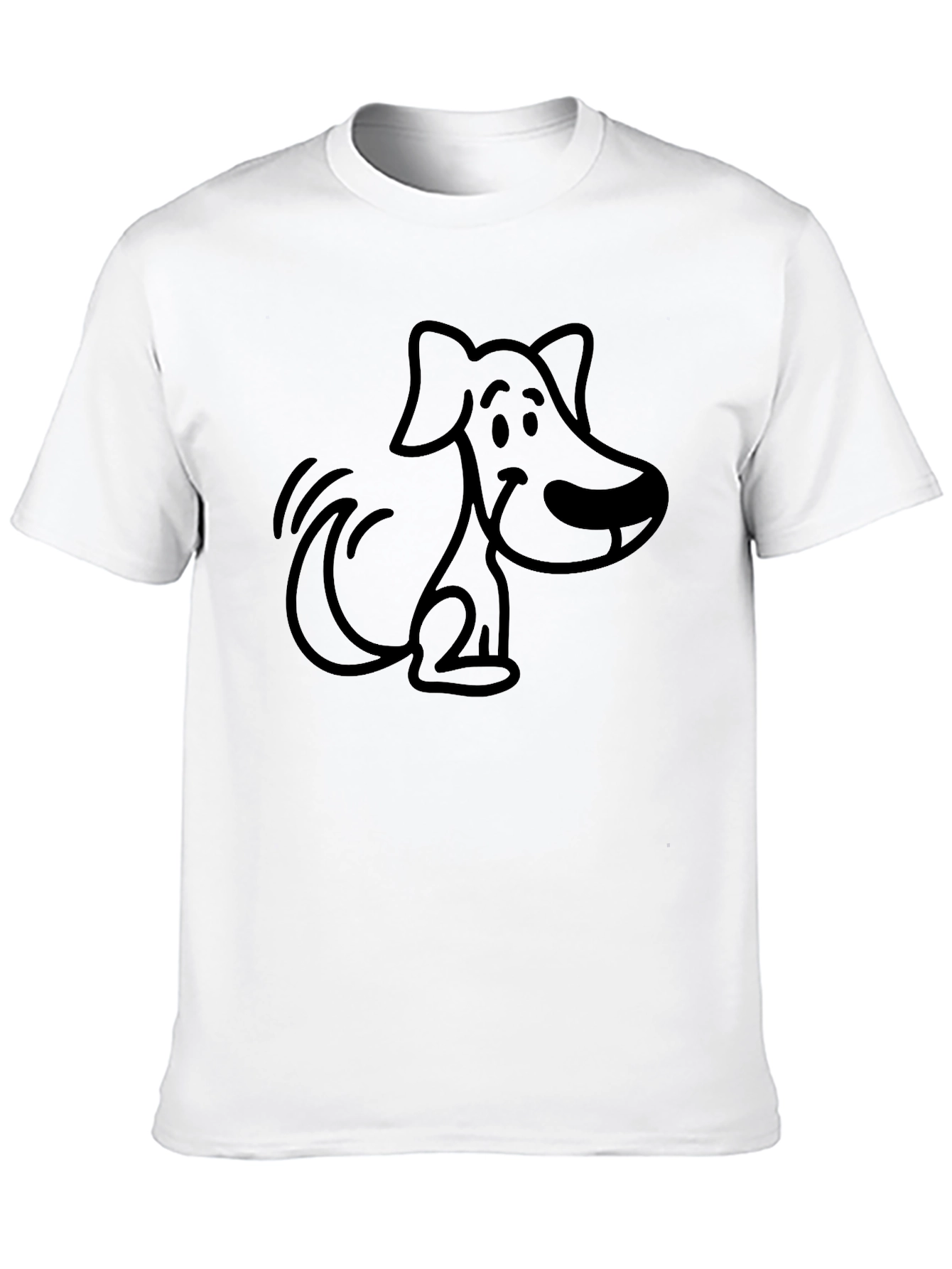 Cartoon Dog Graphic Black T-Shirt