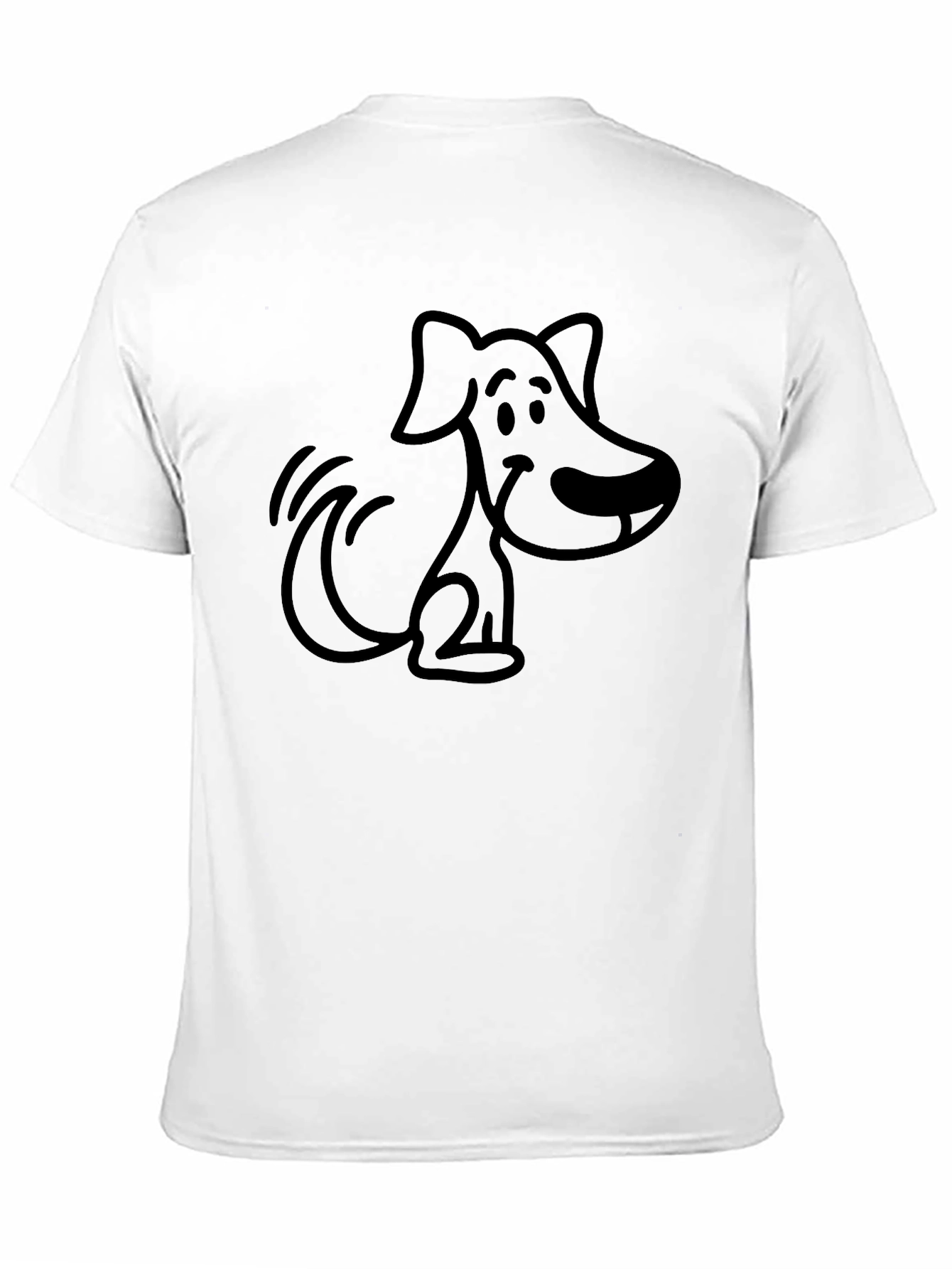 Cartoon Dog Graphic Black T-Shirt