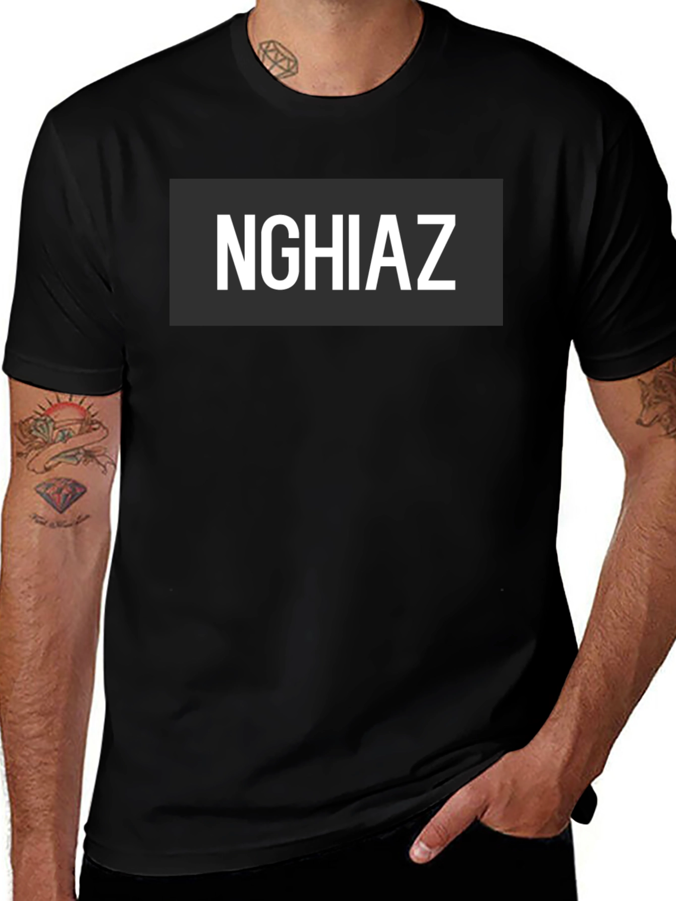 Nghiaz Black Graphic T-Shirt