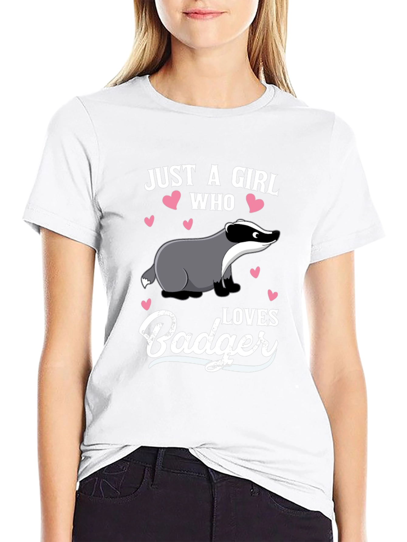 Girls Badger Lover T-Shirt - Cute Animal Graphic Tee