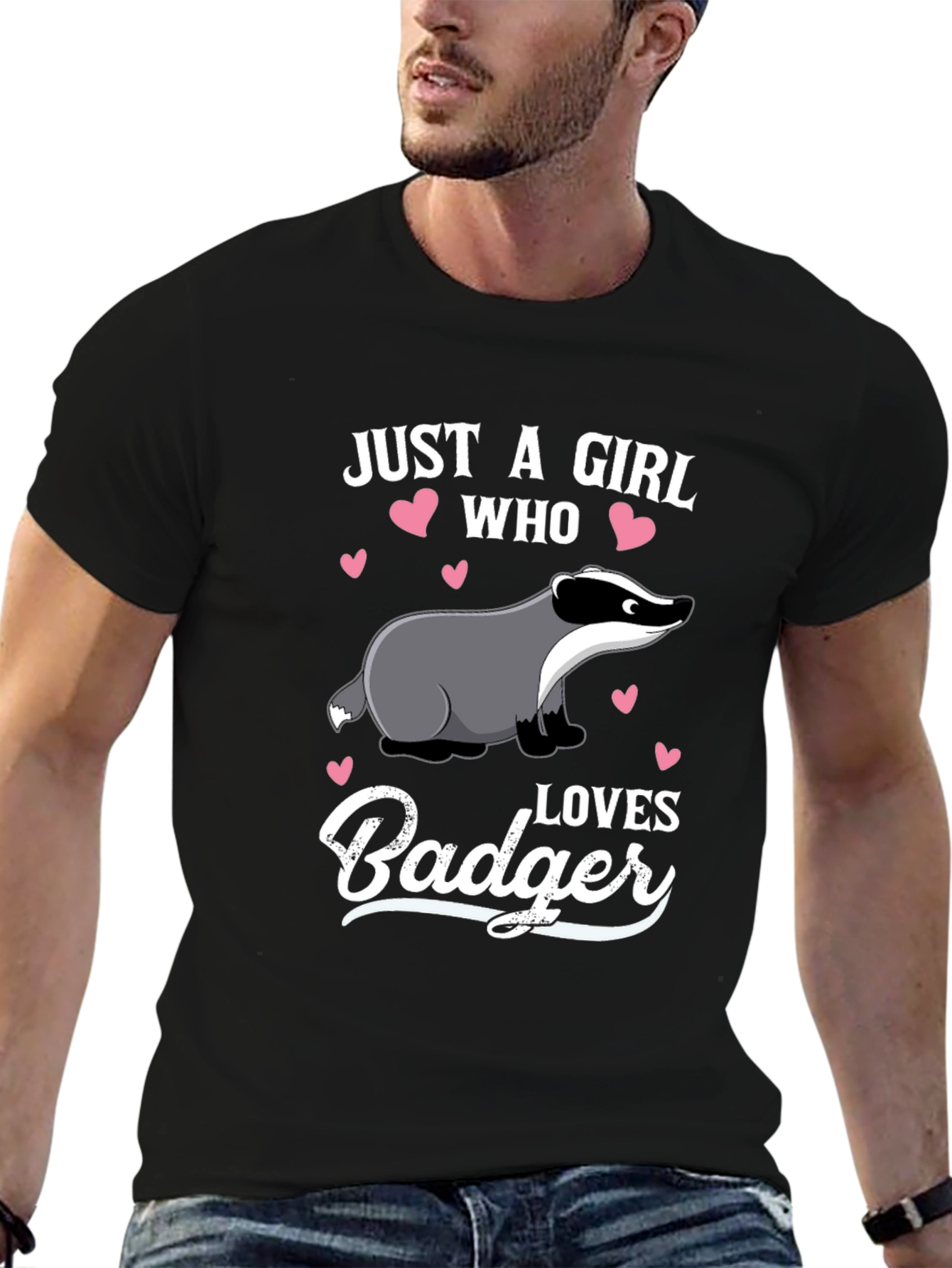 Girls Badger Lover T-Shirt - Cute Animal Graphic Tee