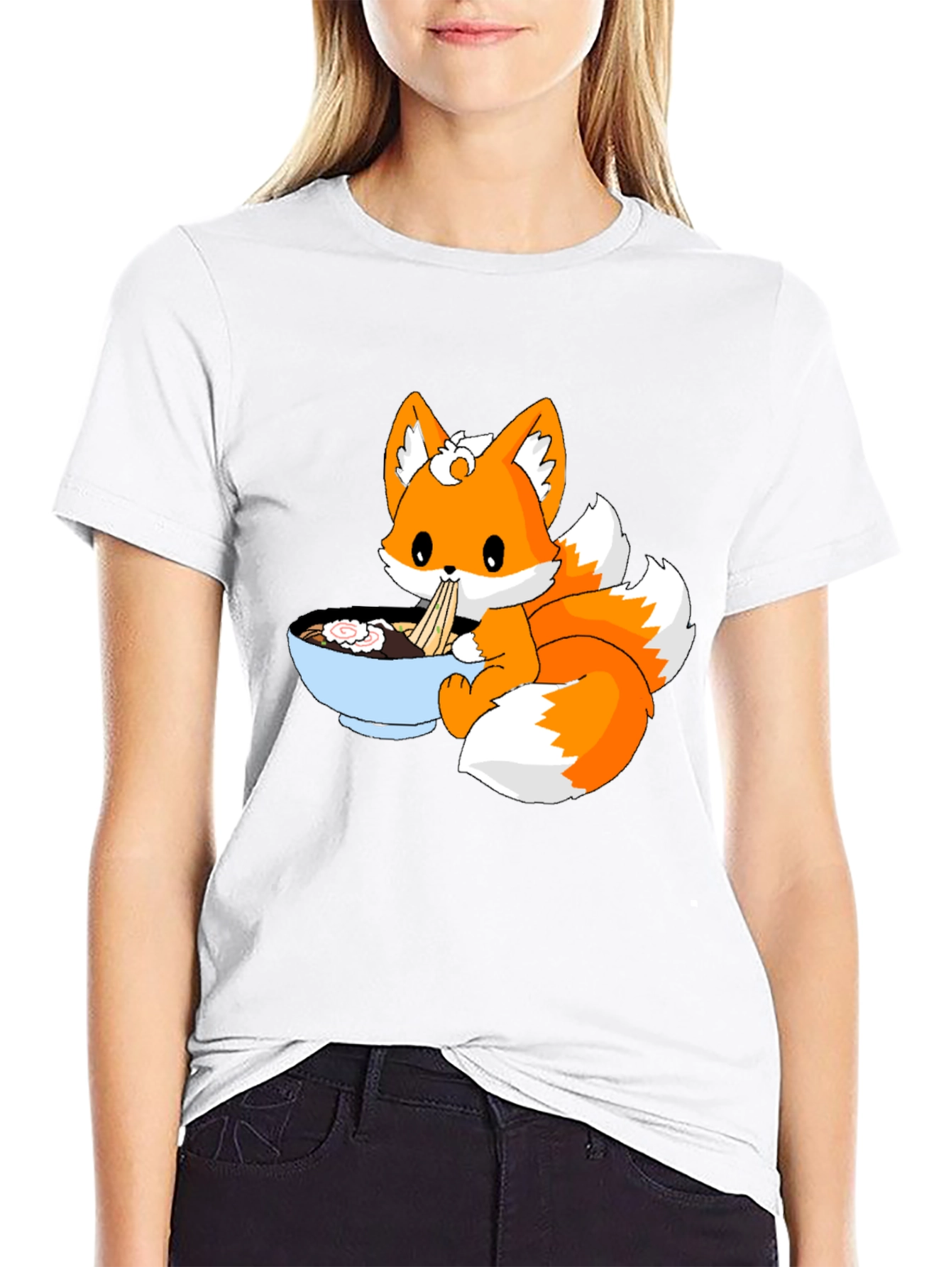 Cute Fox Ramen Anime T-Shirt