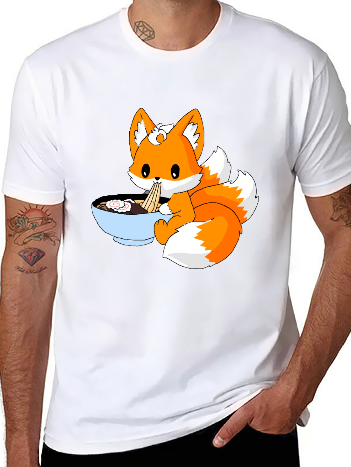 Cute Fox Ramen Anime T-Shirt