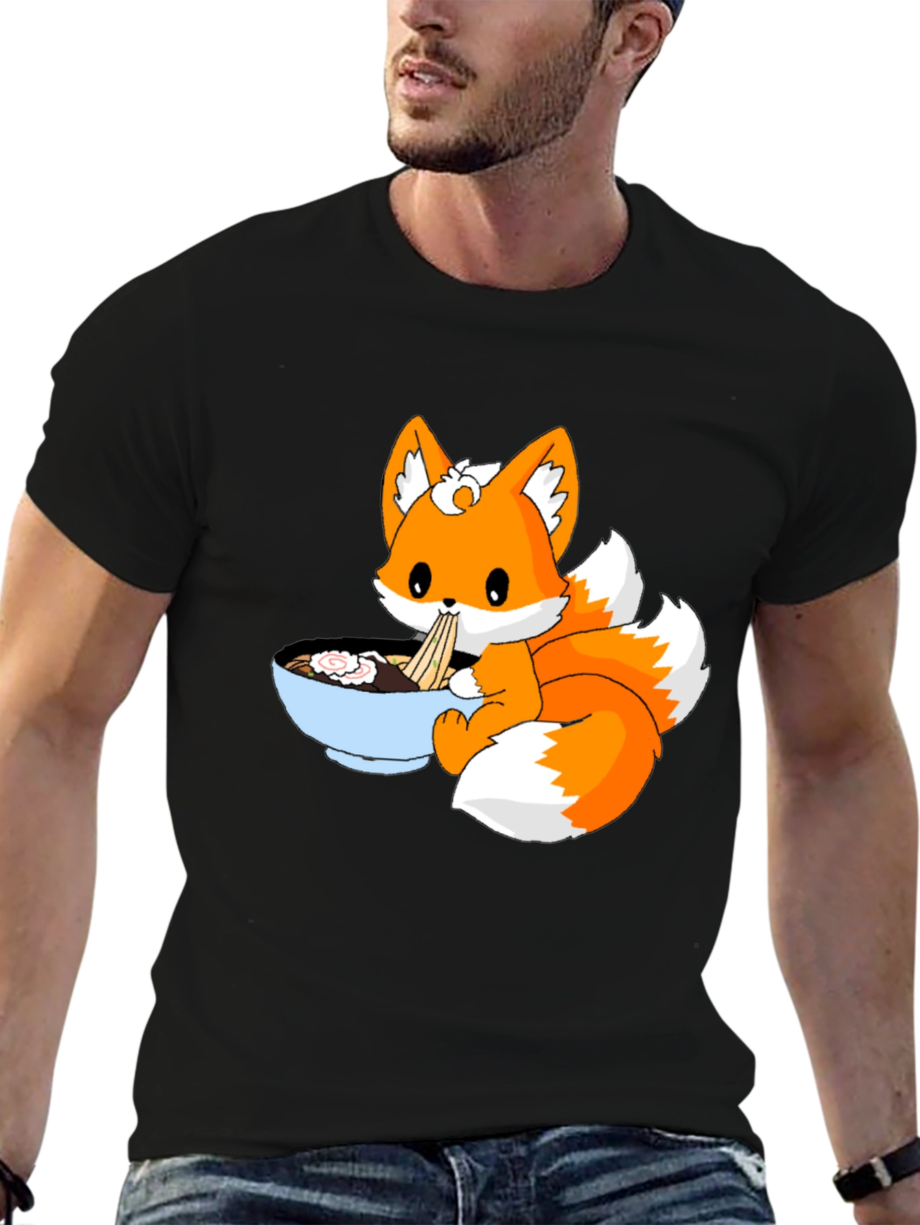 Cute Fox Ramen Anime T-Shirt