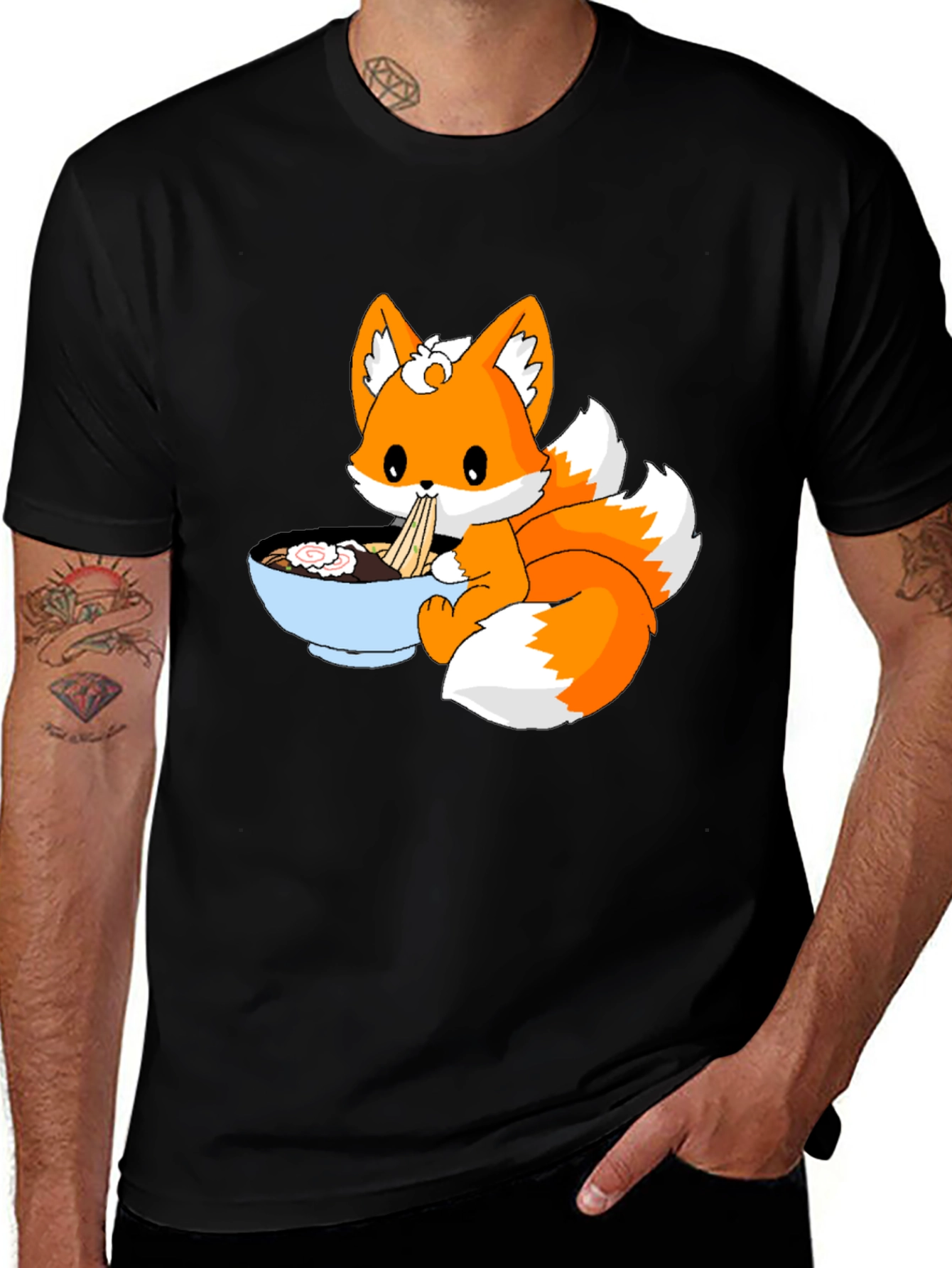 Cute Fox Ramen Anime T-Shirt