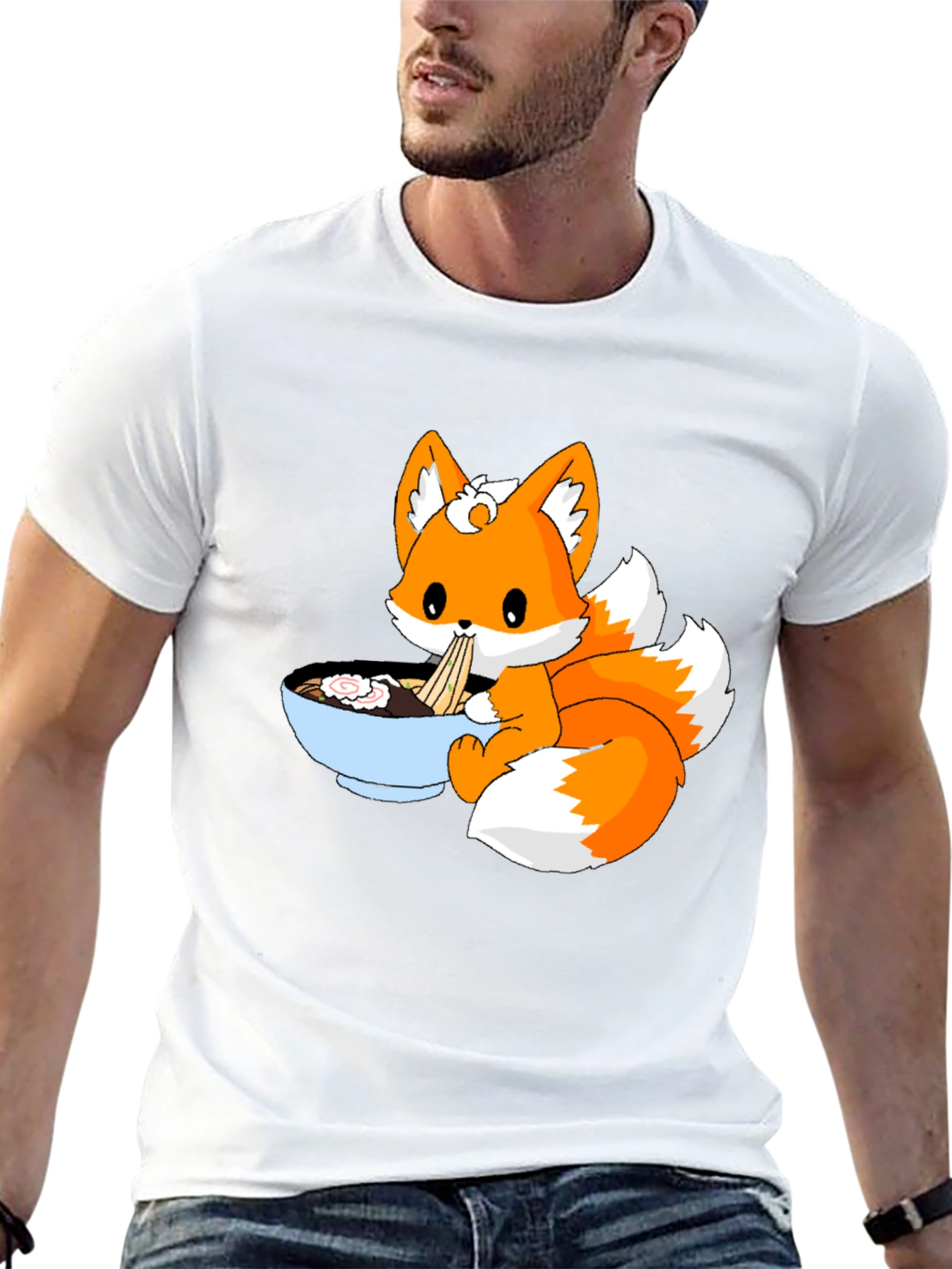 Cute Fox Ramen Anime T-Shirt