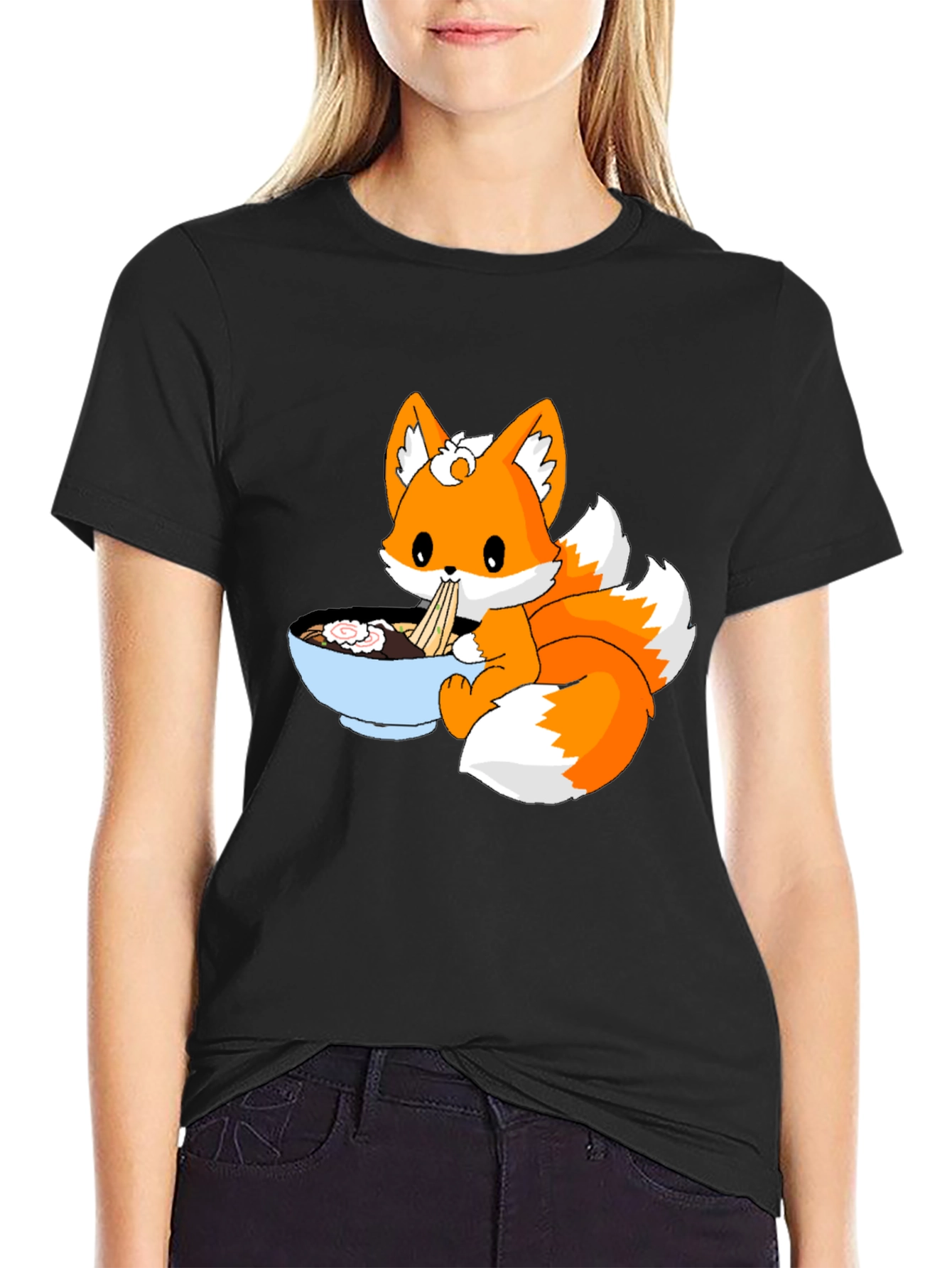 Cute Fox Ramen Anime T-Shirt