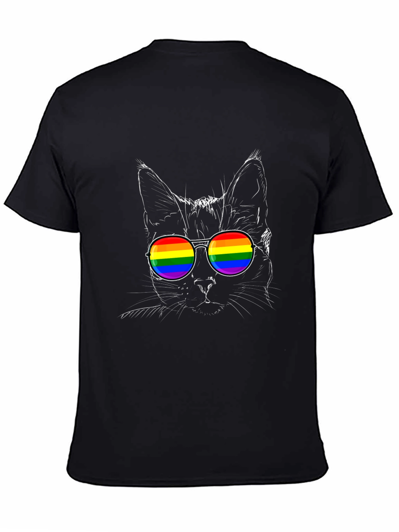 Cool Cat Pride T-Shirt - LGBTQ Rainbow Sunglasses