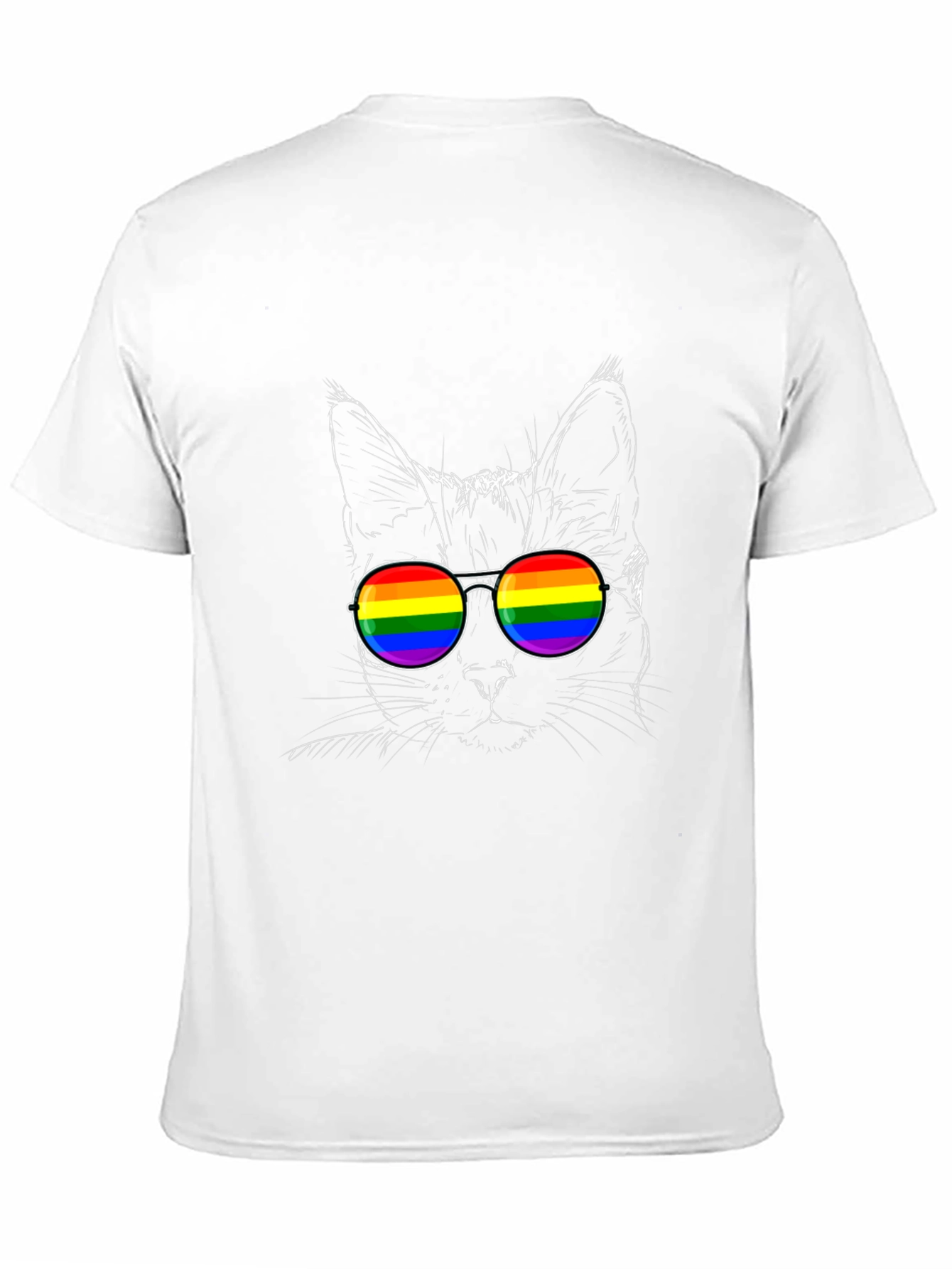 Cool Cat Pride T-Shirt - LGBTQ Rainbow Sunglasses