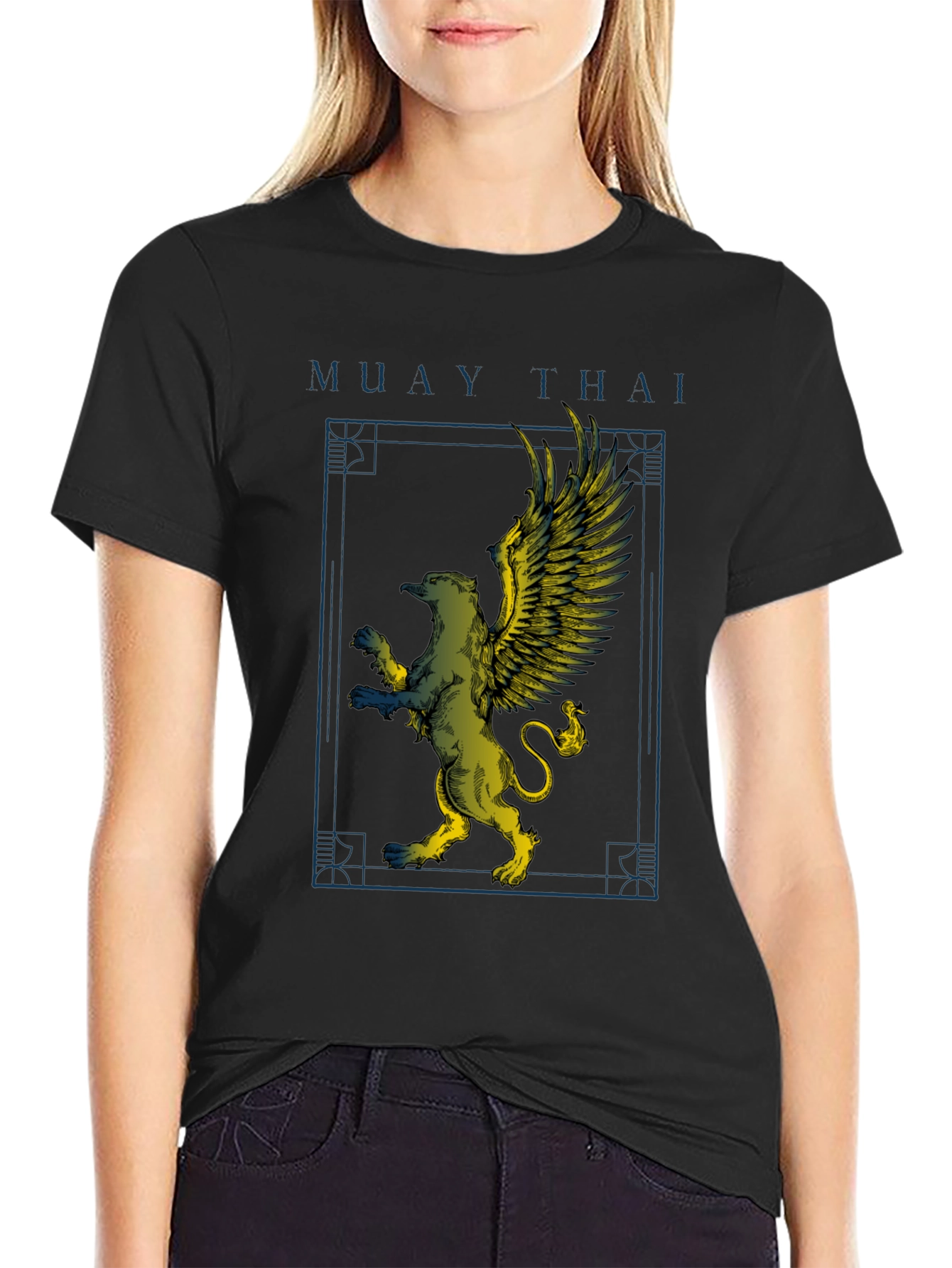Muay Thai Griffin Graphic Black T-Shirt
