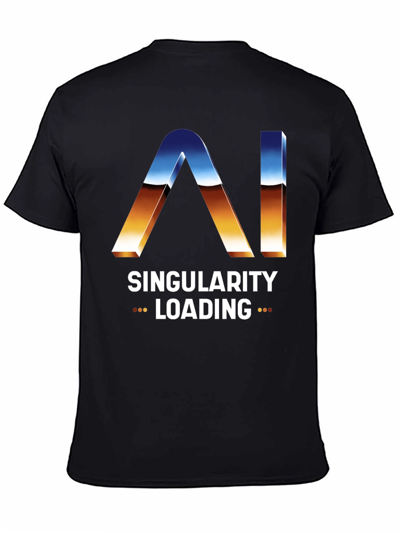 AI Singularity Loading T-Shirt - Black Graphic Tee