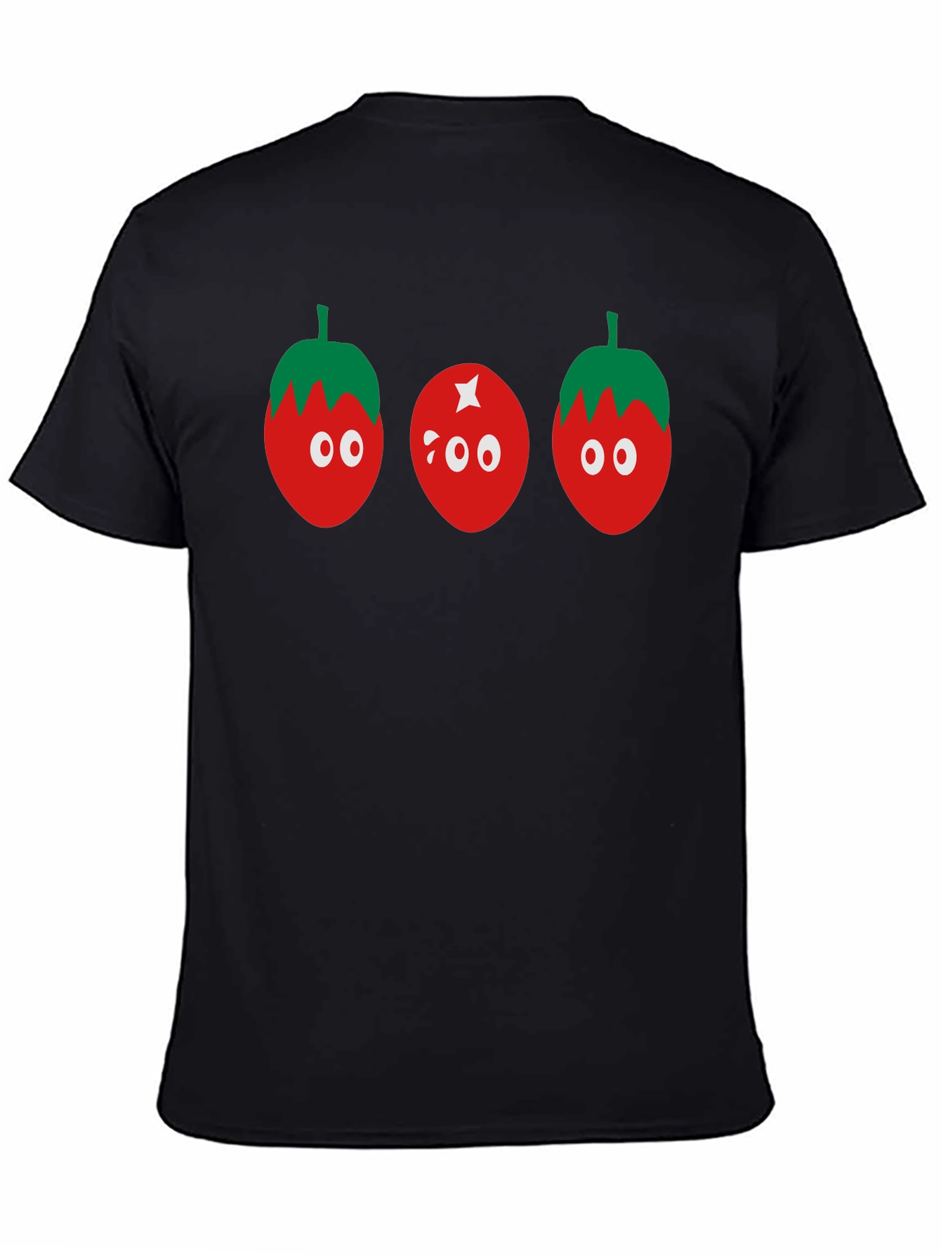 Tomato Character Graphic Tee - Black Casual Shirt