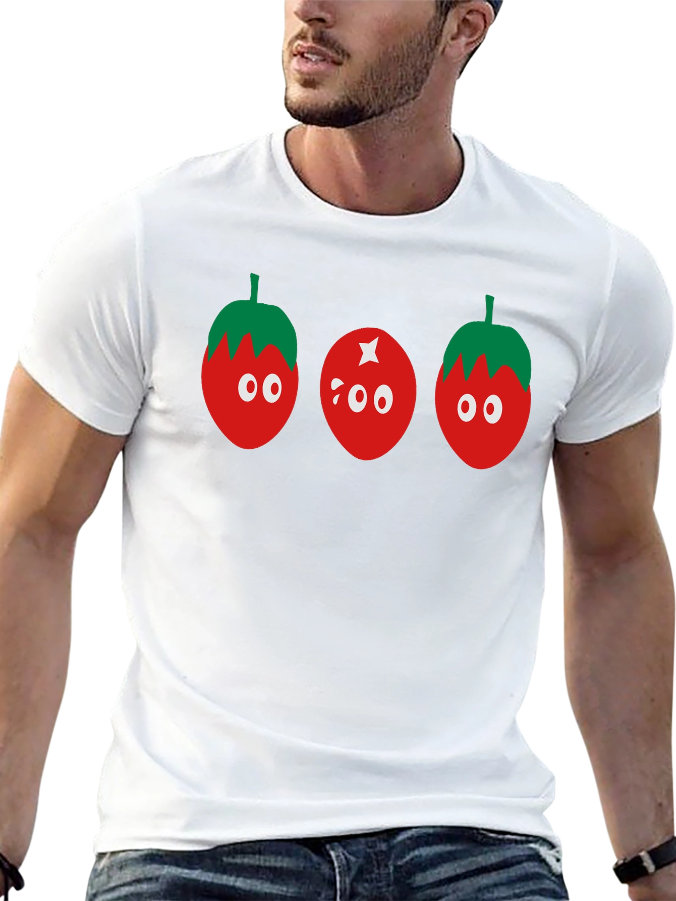 Tomato Character Graphic Tee - Black Casual Shirt