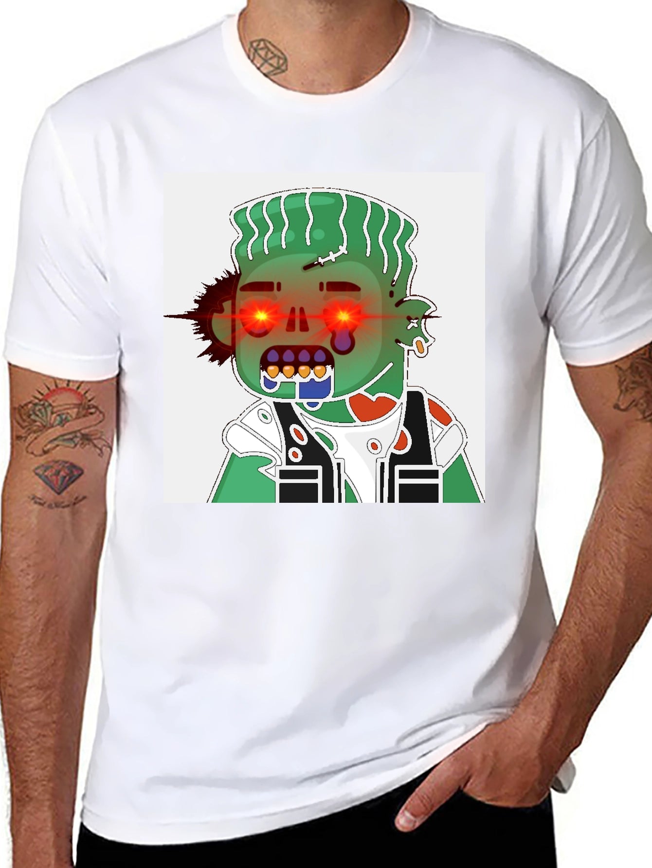 Zombie Cartoon Graphic Black T-Shirt