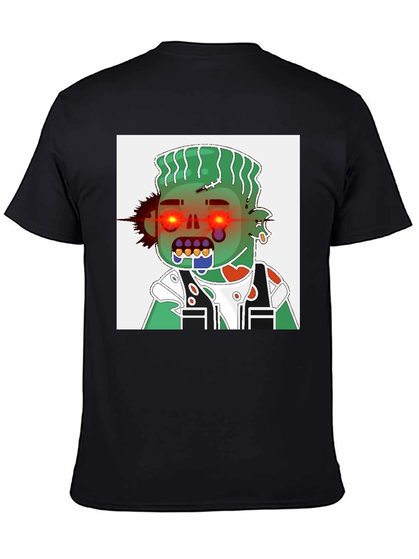 Zombie Cartoon Graphic Black T-Shirt